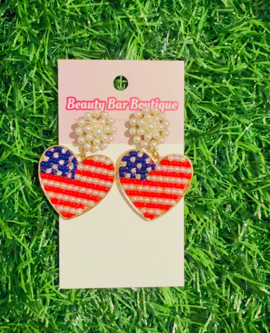 Stars & Stripes Heart Earrings