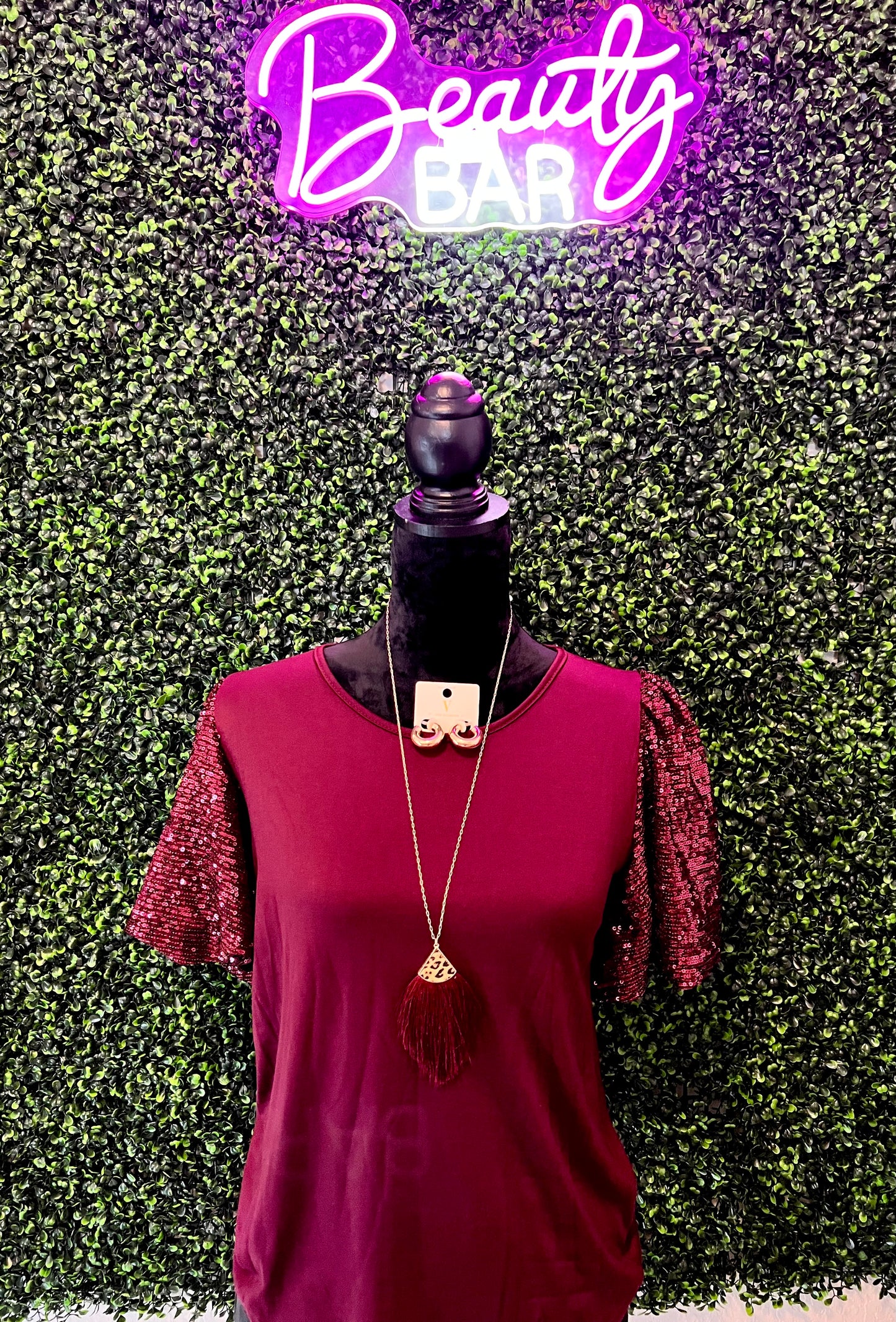 Fine Wine Sequin Top