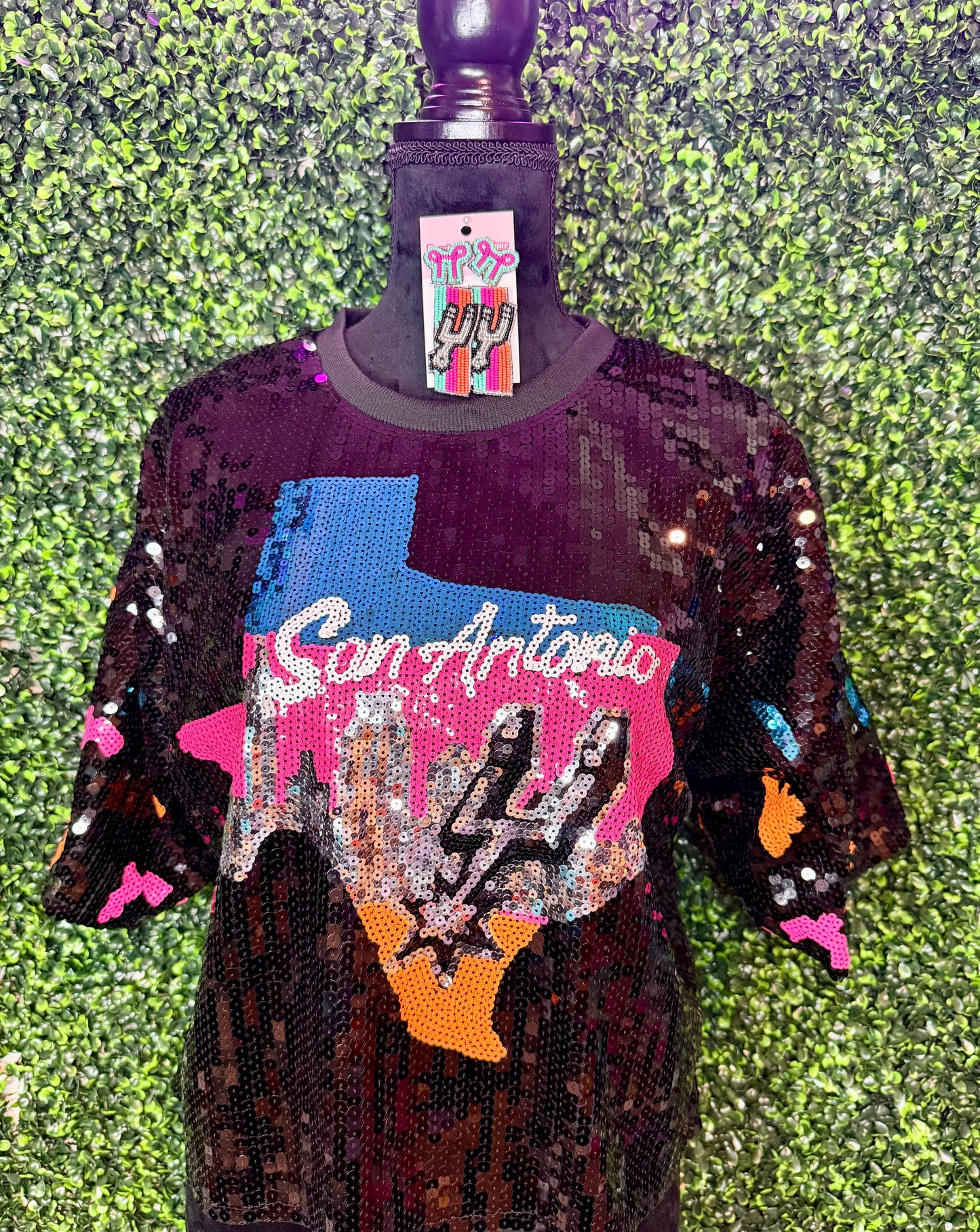Viva Los Spurs Sequin Crop Top