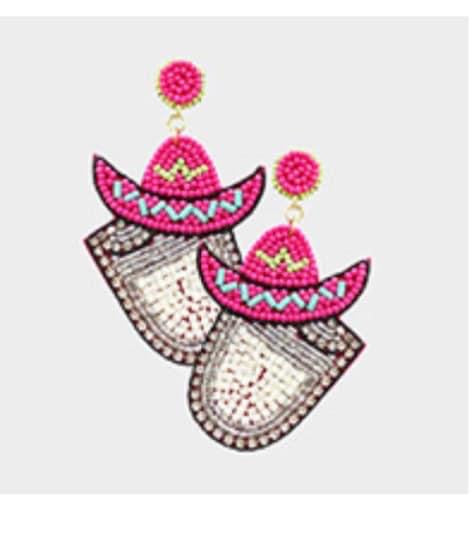 Take A Shot Beaded Earrings