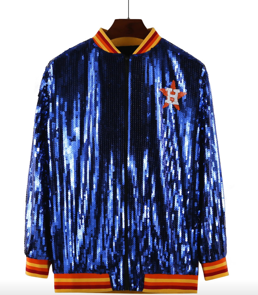 Astros Sequin Bomber Jacket