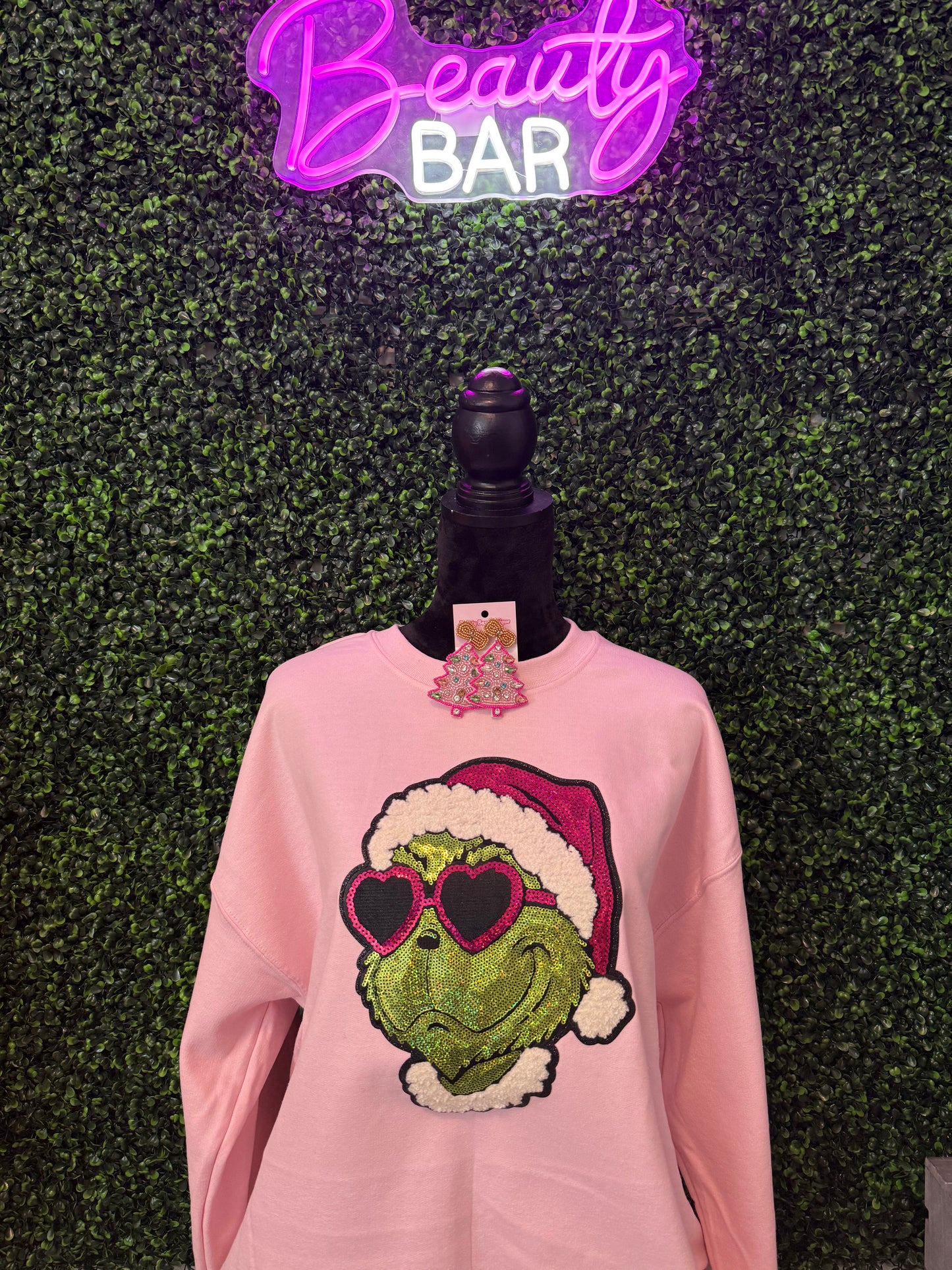 Grinchy Christmas Vibes Sequin Sweatshirt