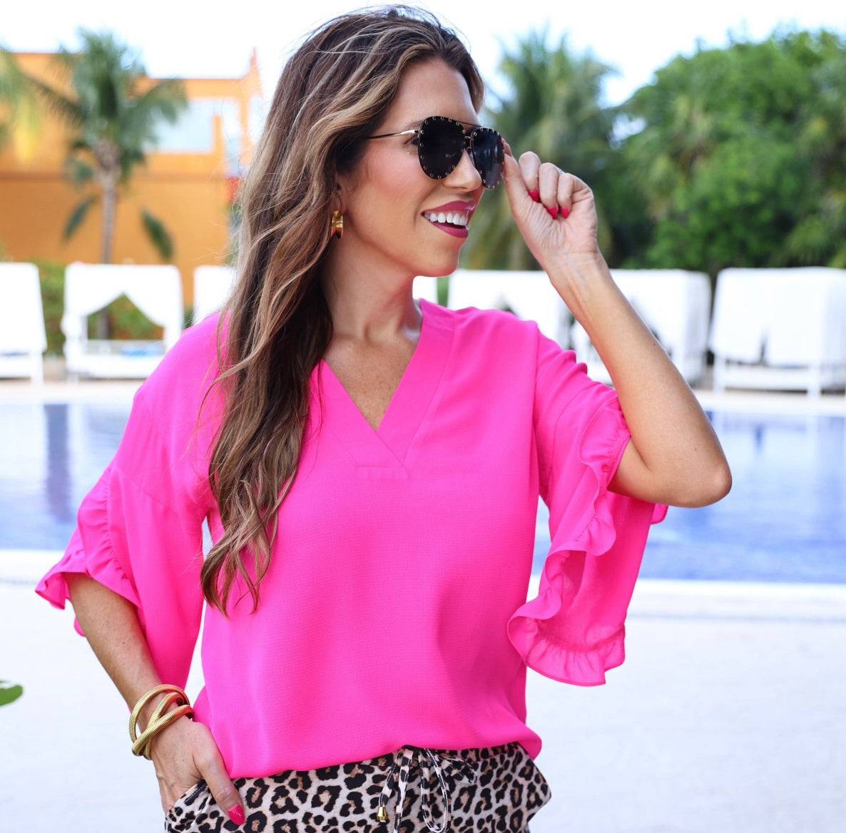 Aly & Co Ruffle Sleeve Top