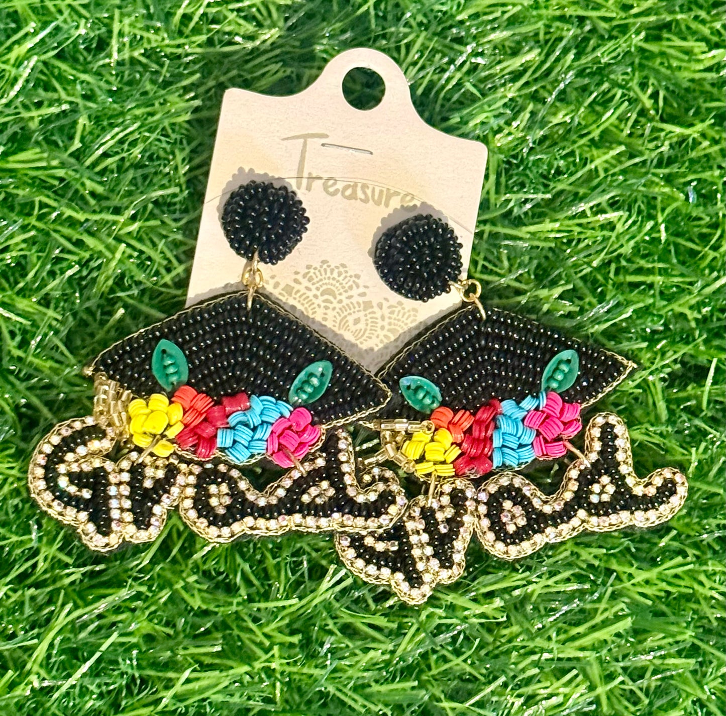 Graduation Beaded Earrings