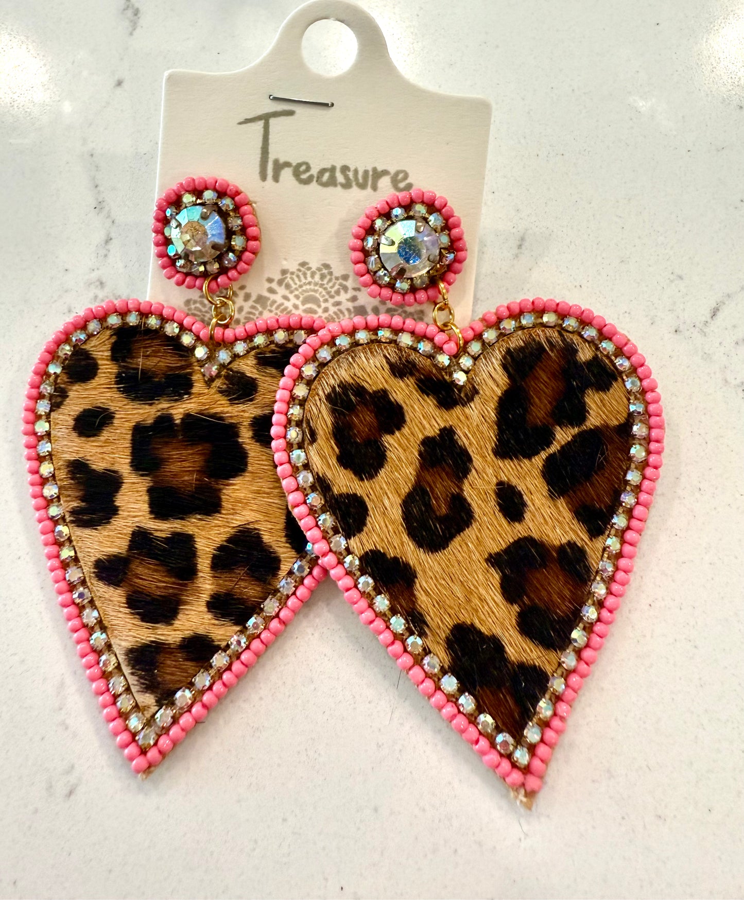 Leopard Heart Earrings