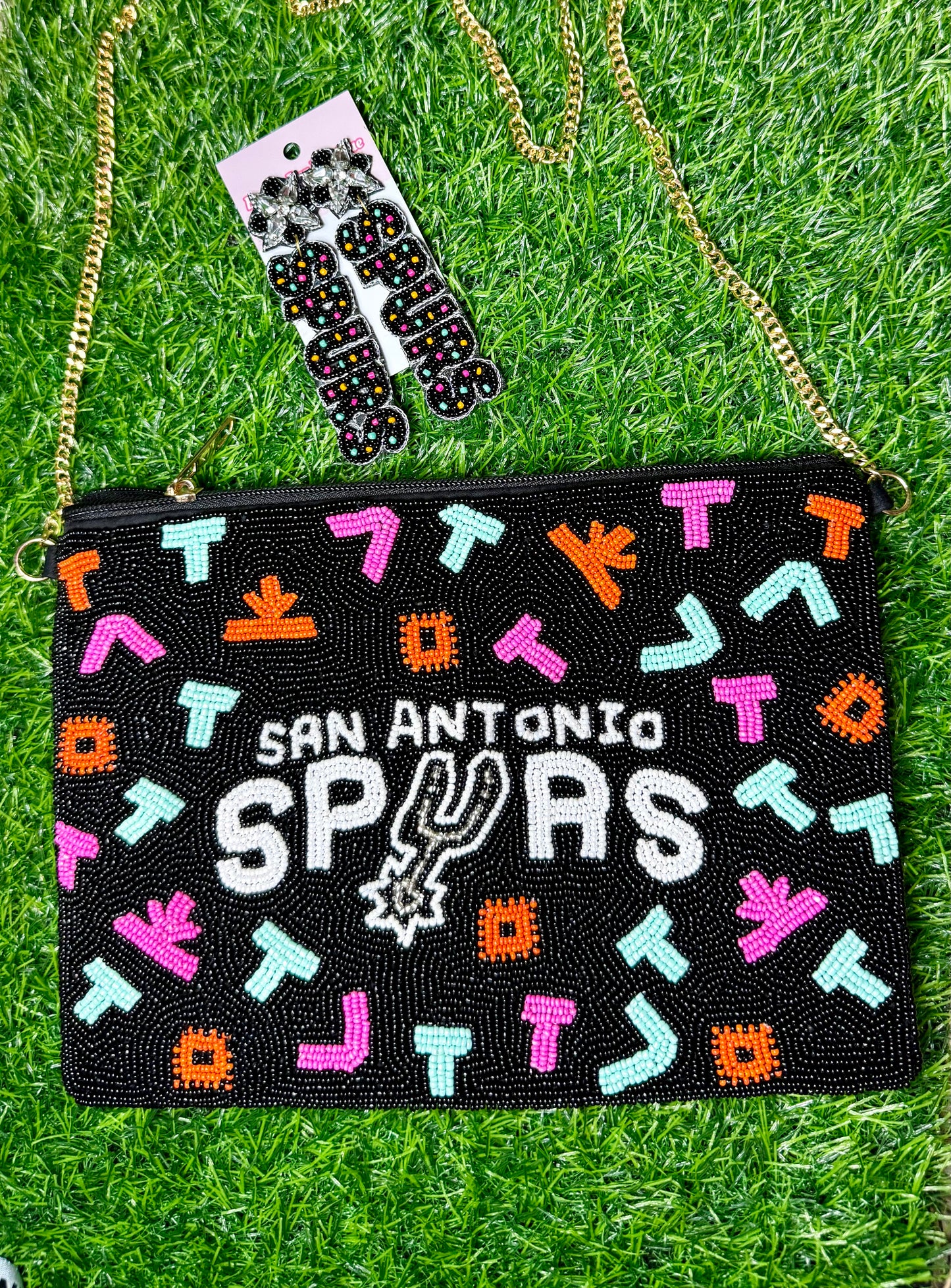 Viva Los Spurs Beaded Purse