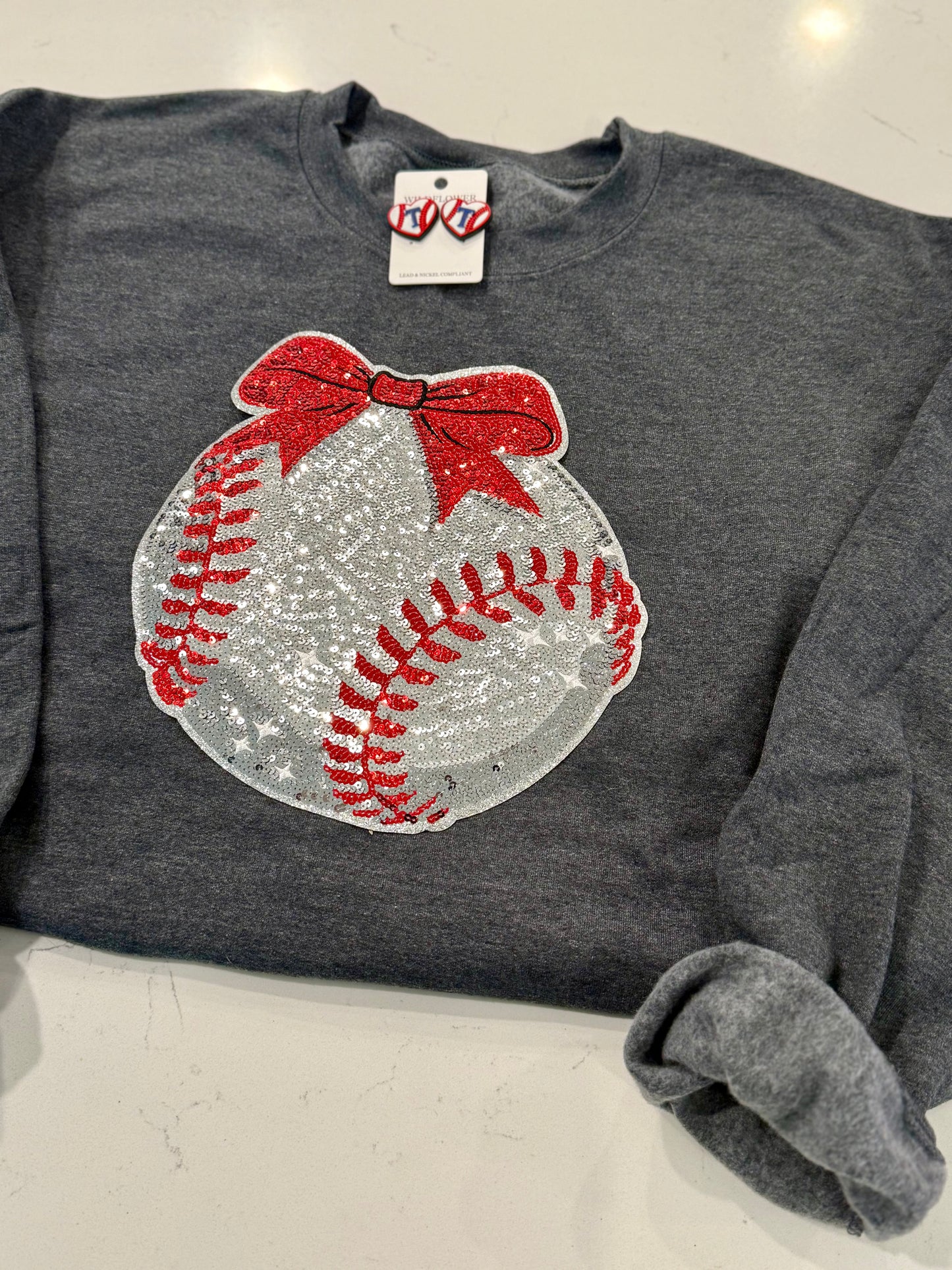 Baseball Mom Sequin Sweatshirt