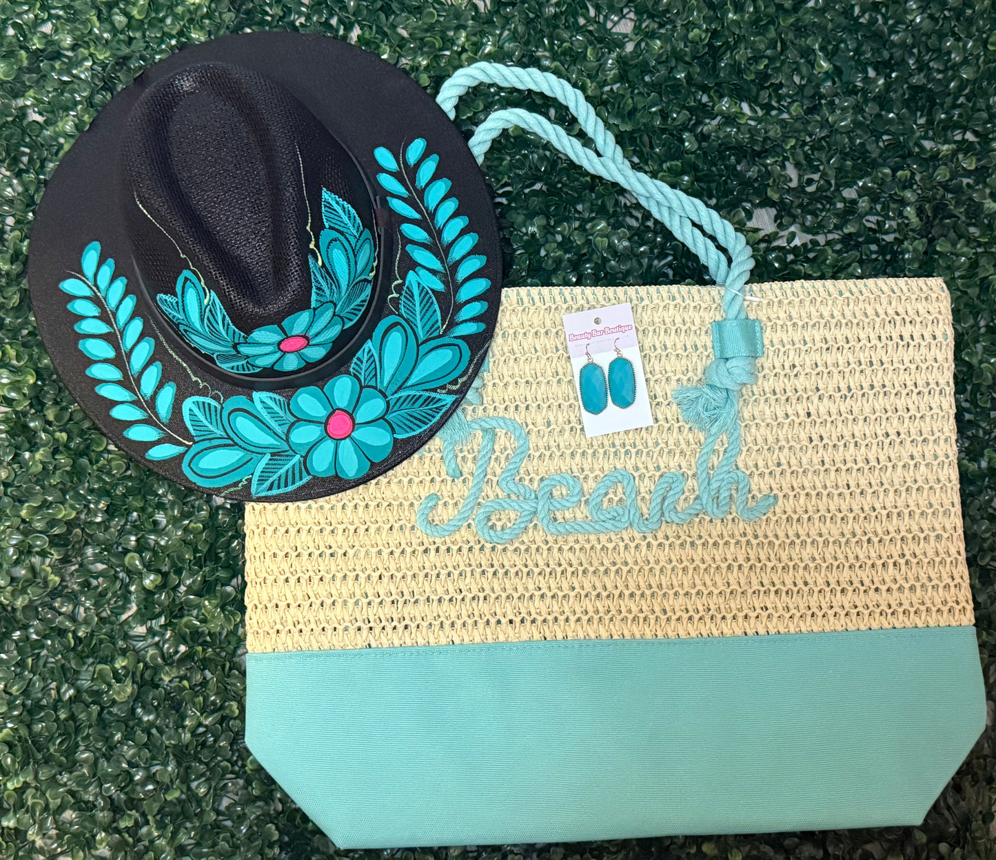 Beach Vibes Tote Bag Turquoise