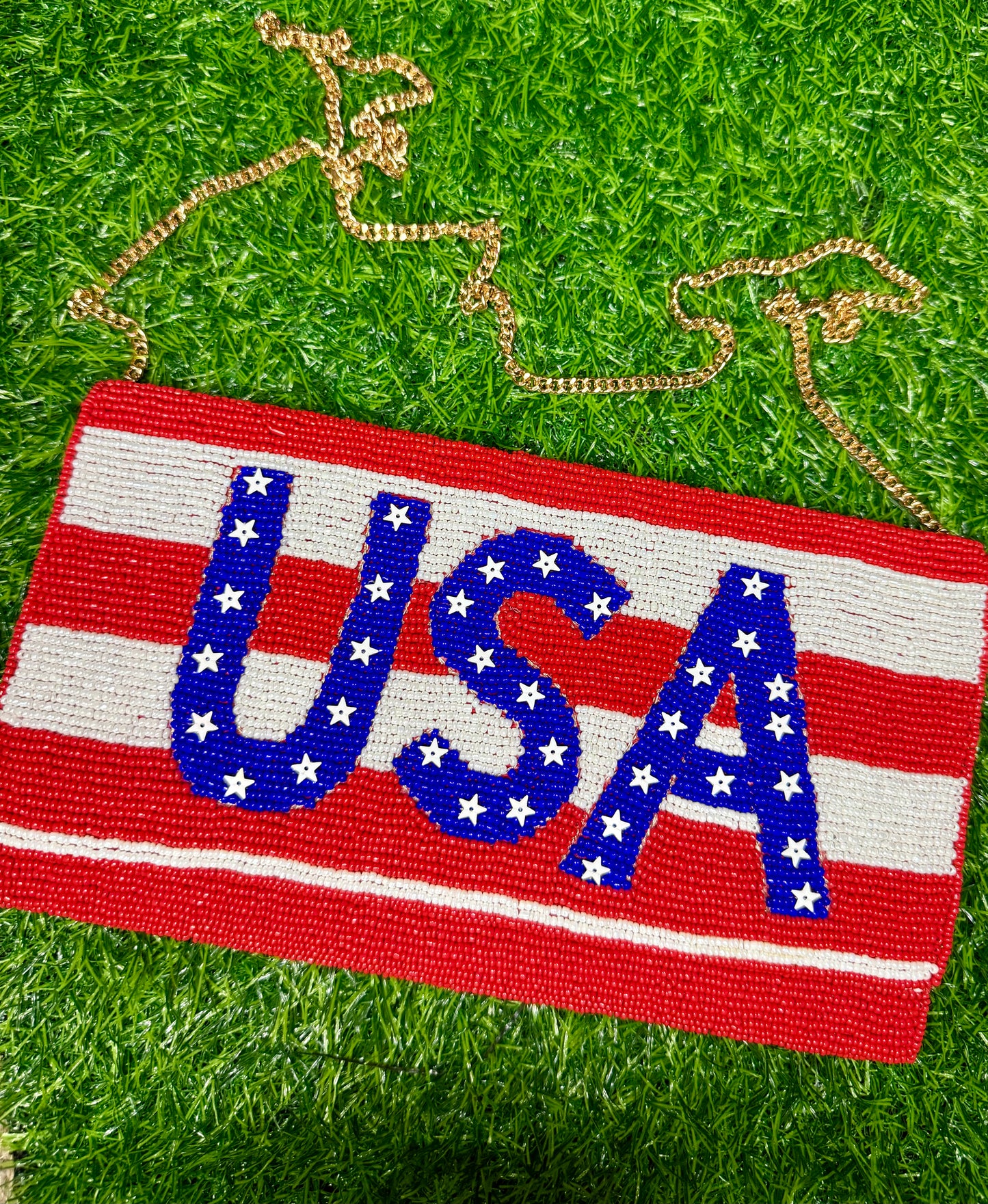 USA Beaded Purse