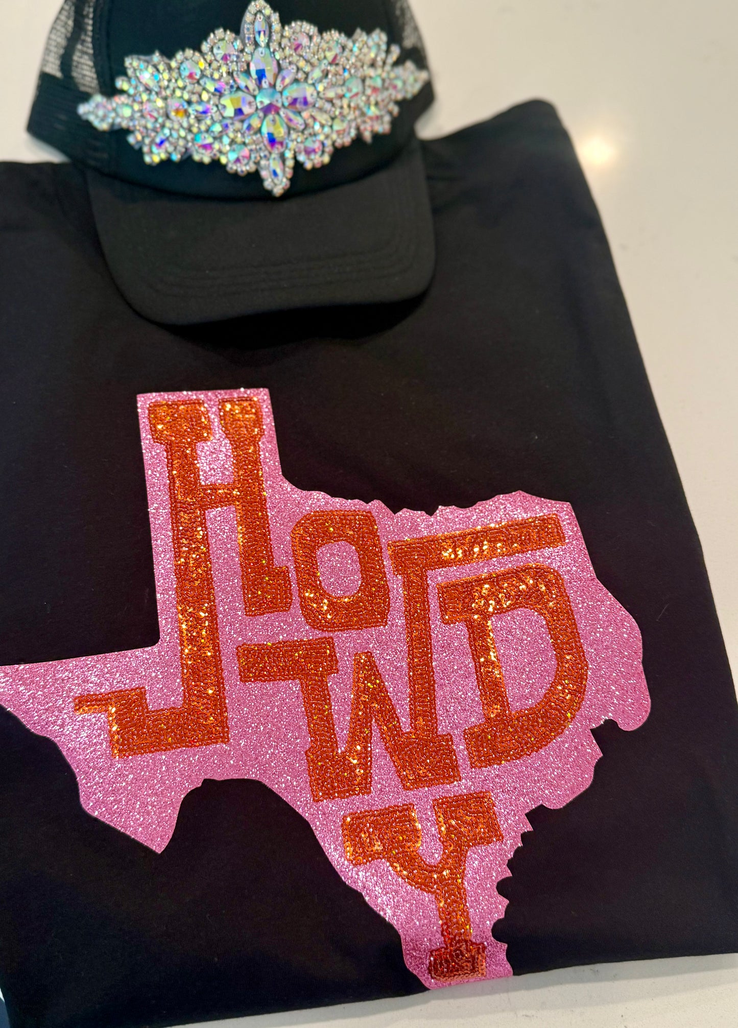 Howdy Sequin V Neck Tee