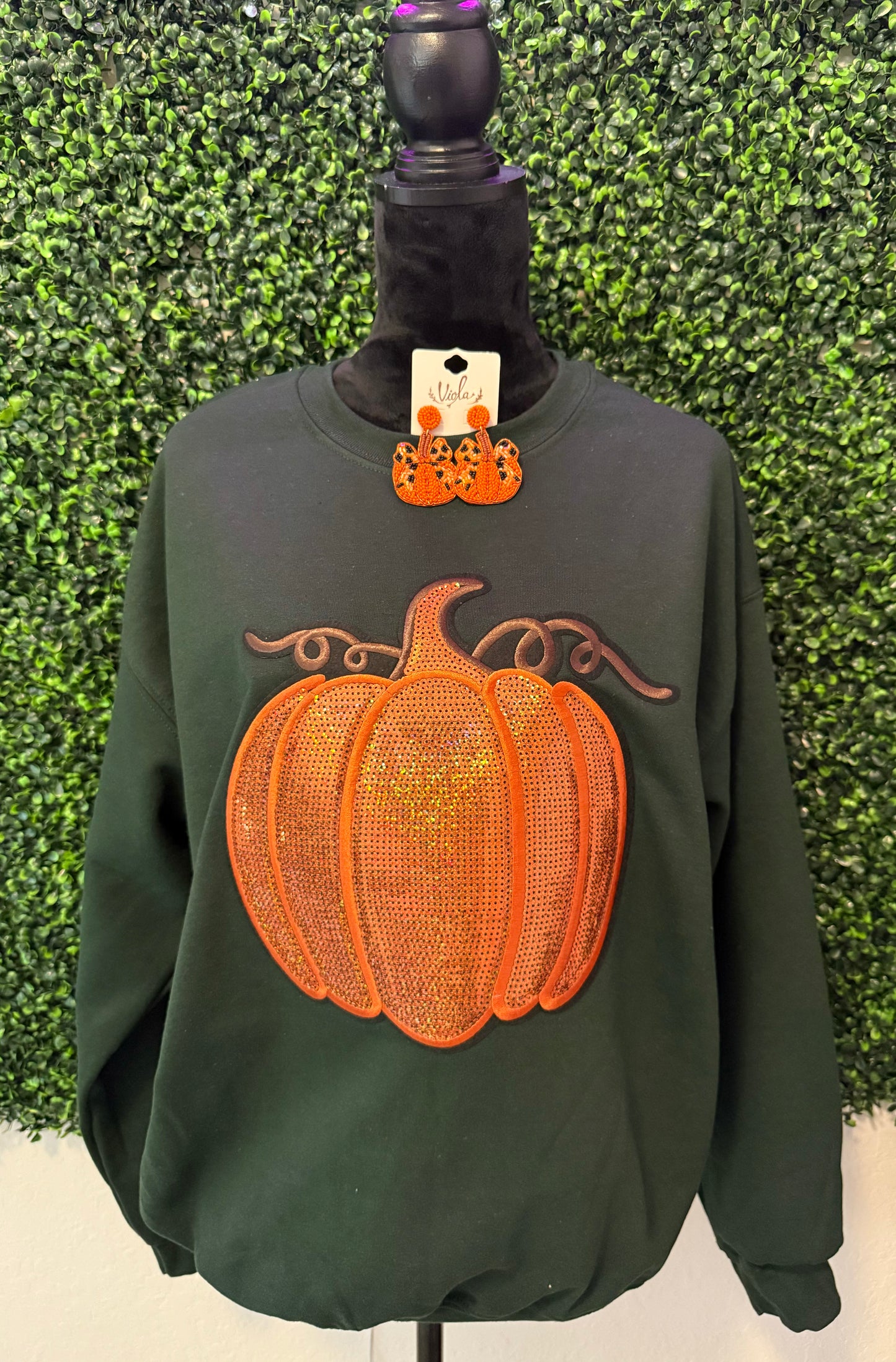 Sequin Pumpkin Sweatshirt