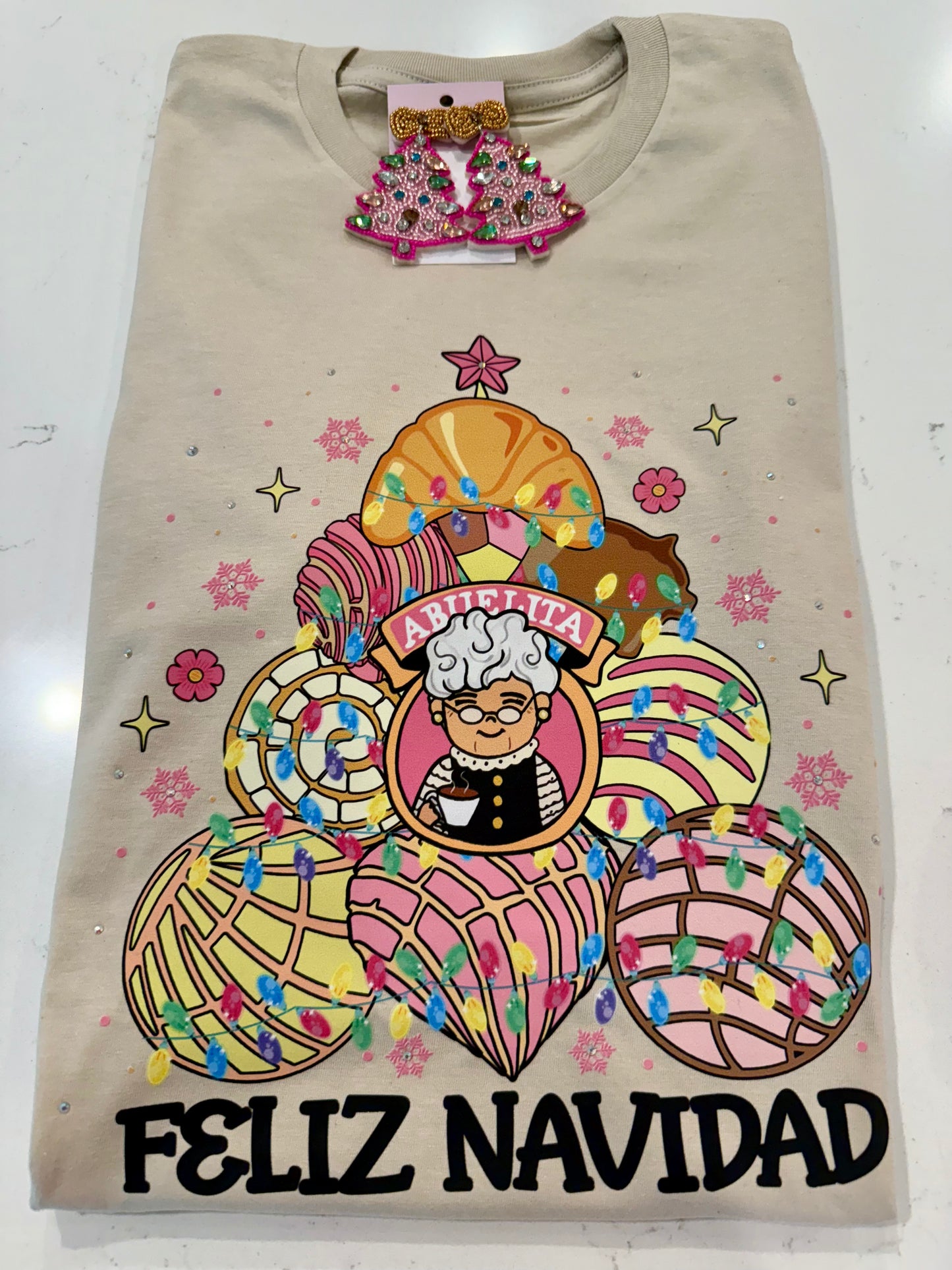 Abuelita Feliz Navidad V-Neck Top