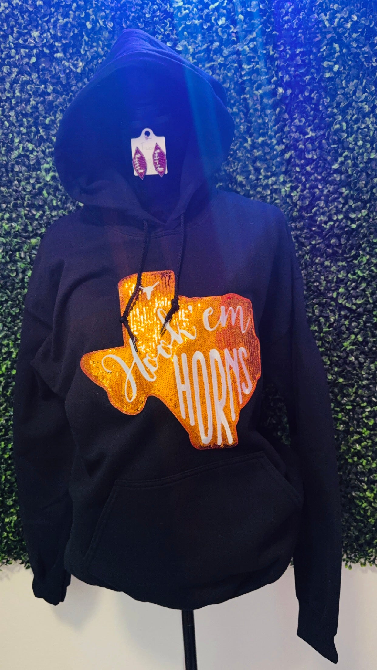 Hook’em Horns Sequin Hoodie