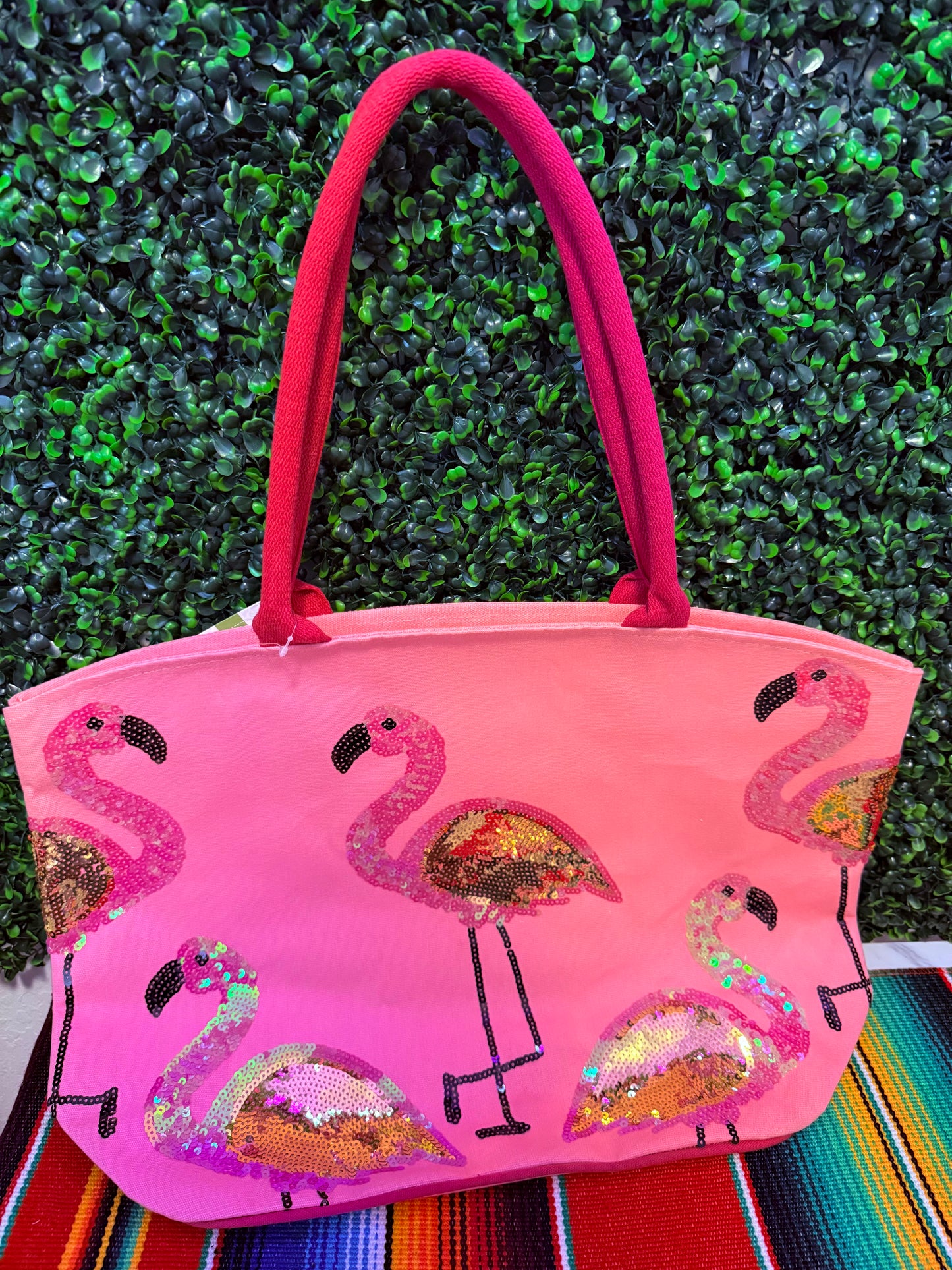 Let’s Flamingo Sequin Tote