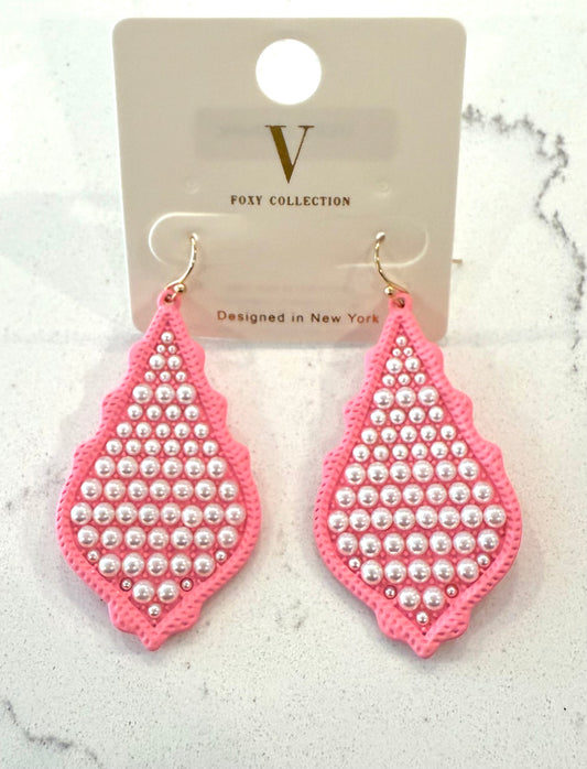 Pretty in Pink Pearl Earrings