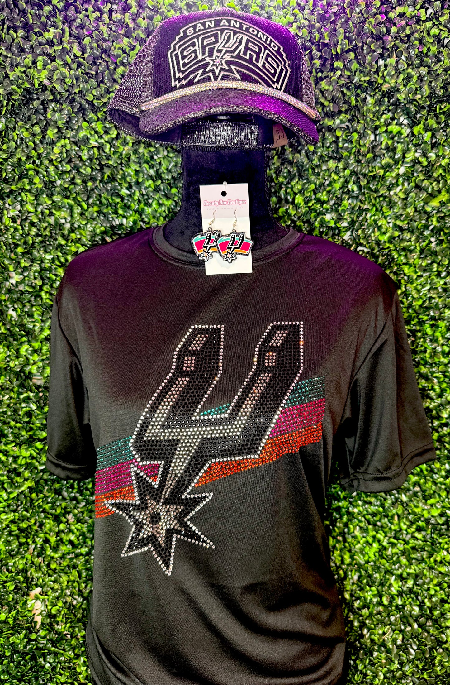 Spurs Two Shots Rhinestone Tee