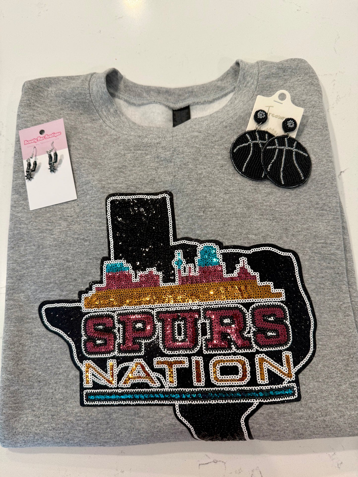 Spurs Nation Sequin Sweatshirt