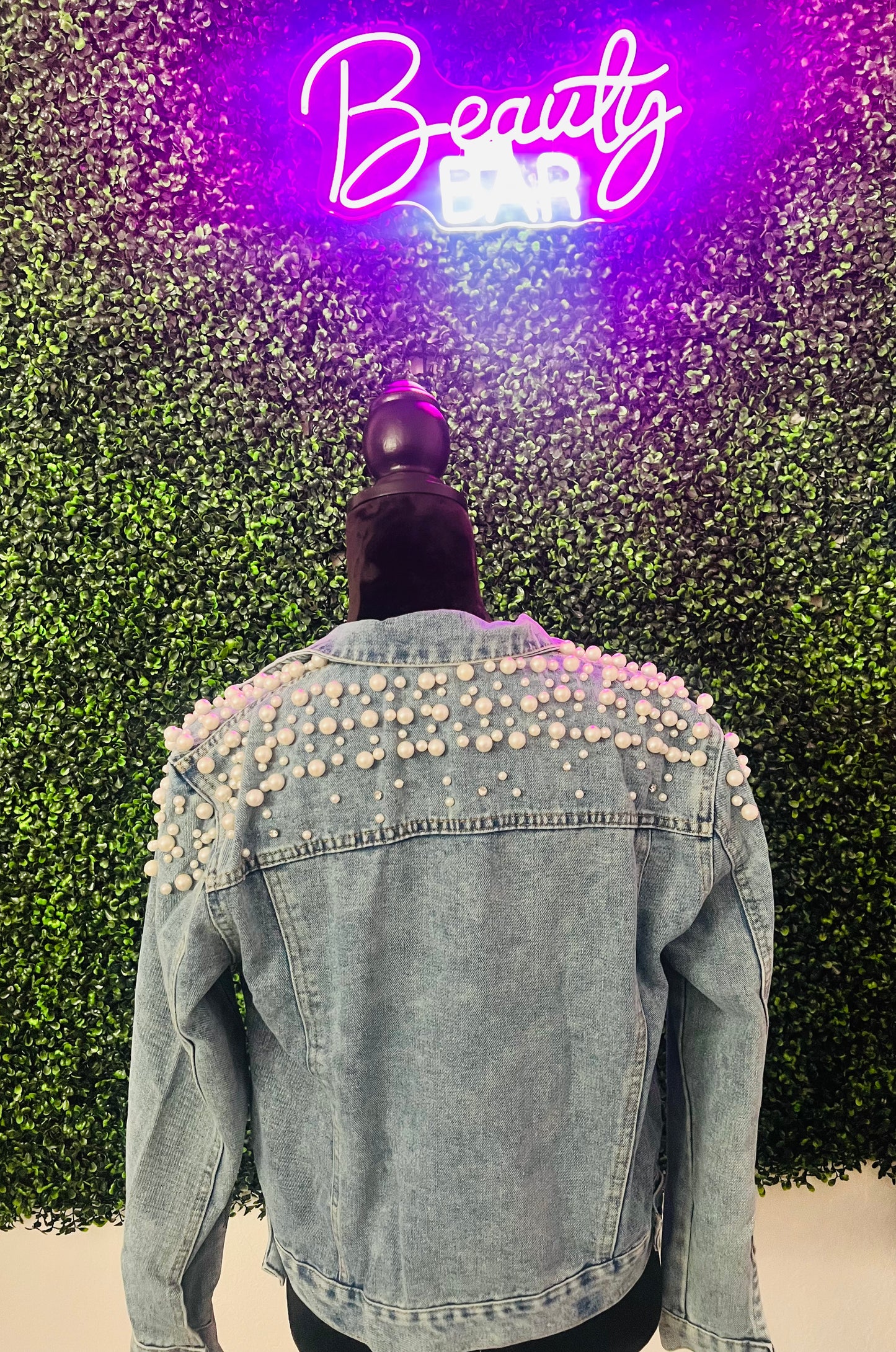 Pearl Embellished Jean Jacket