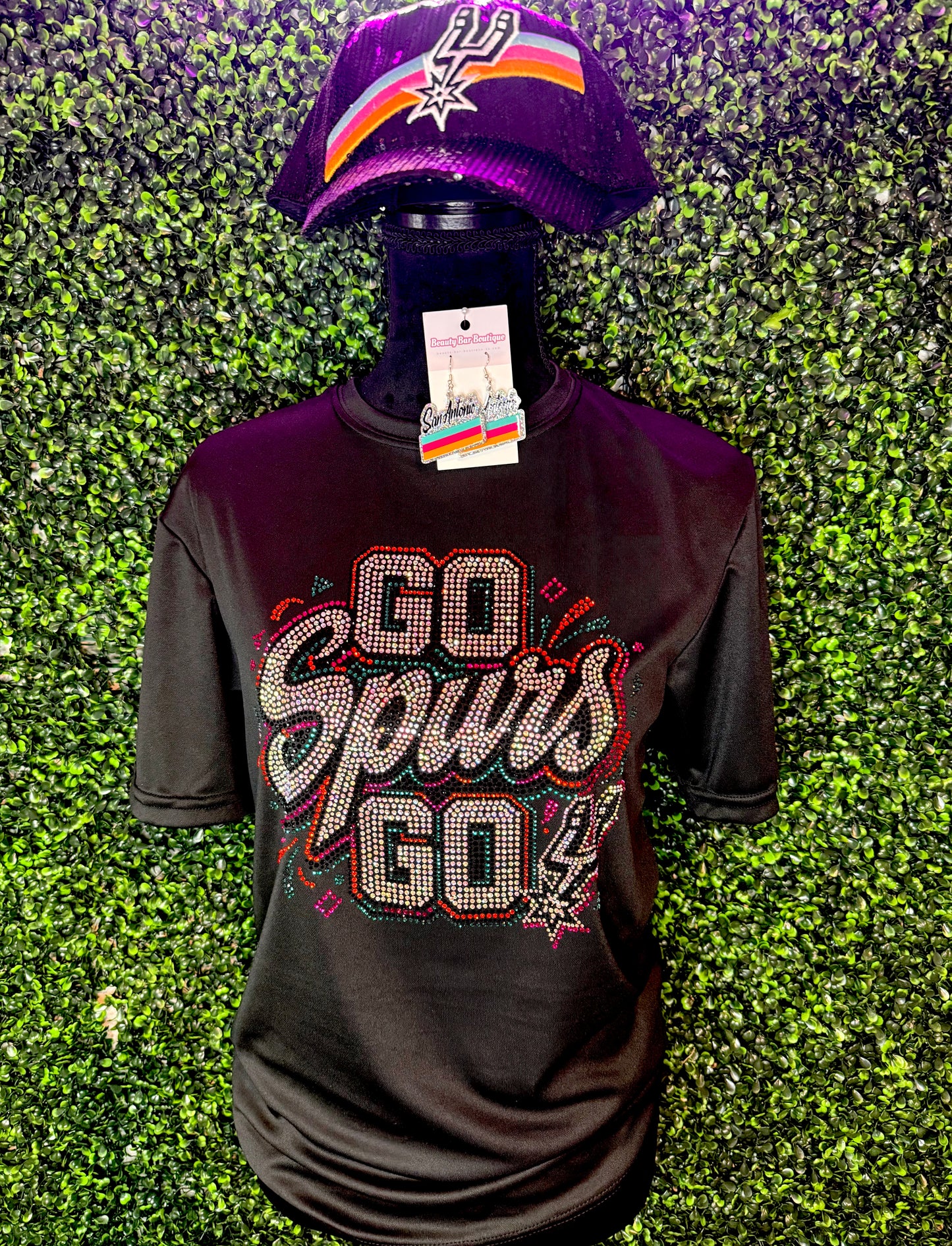 Race for Seis GSG Spurs Rhinestone Tee