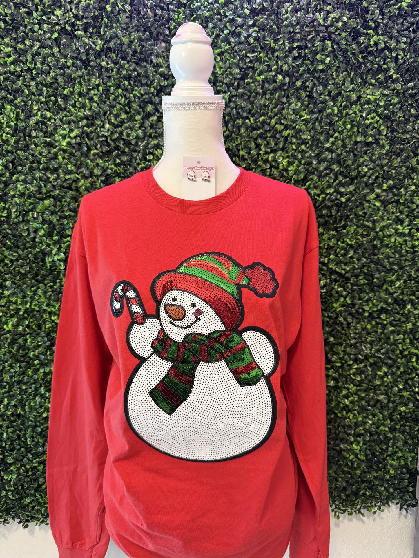 Sequin Snowman Long sleeve Top