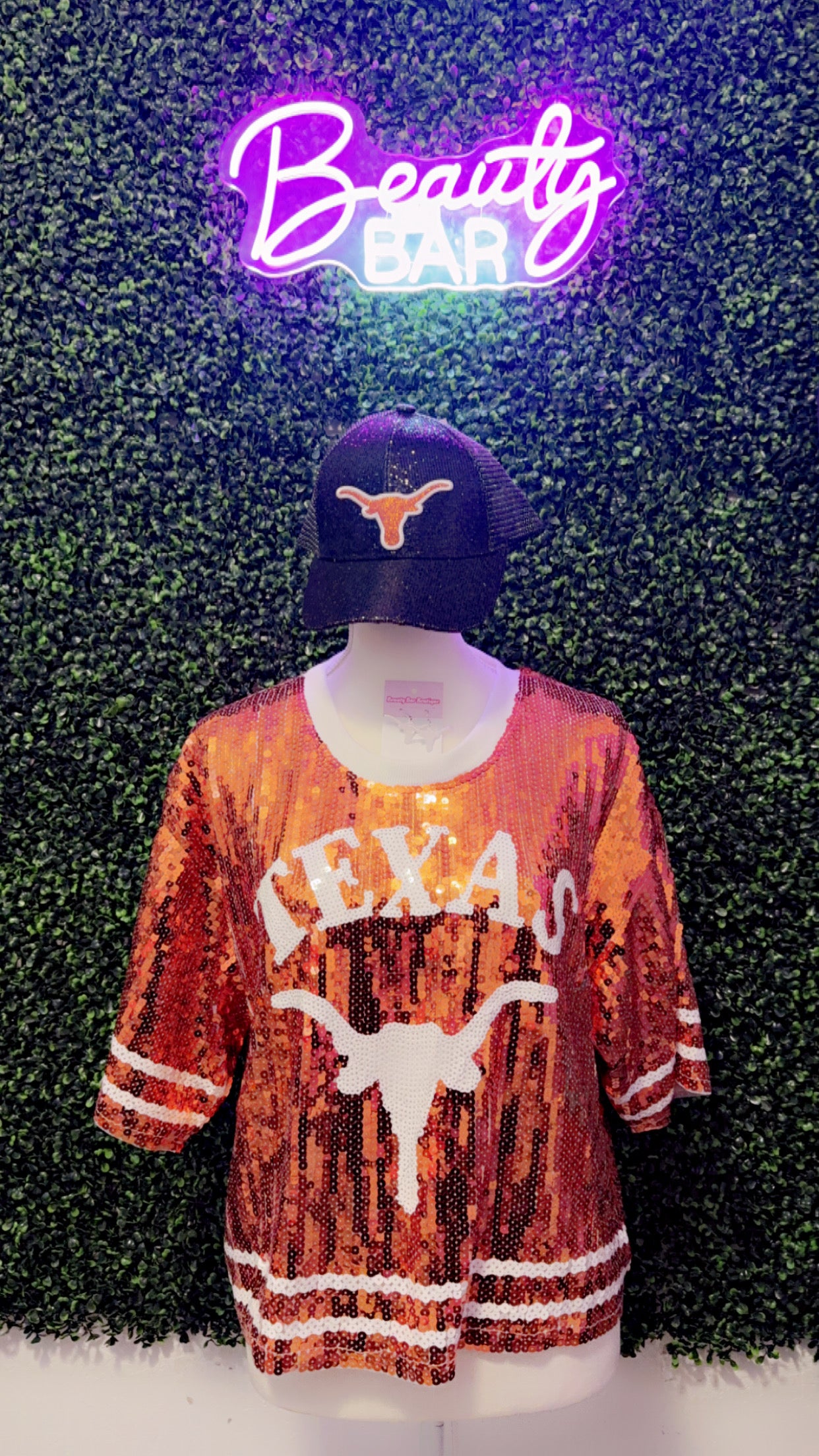 Texas Horns Sequin Top