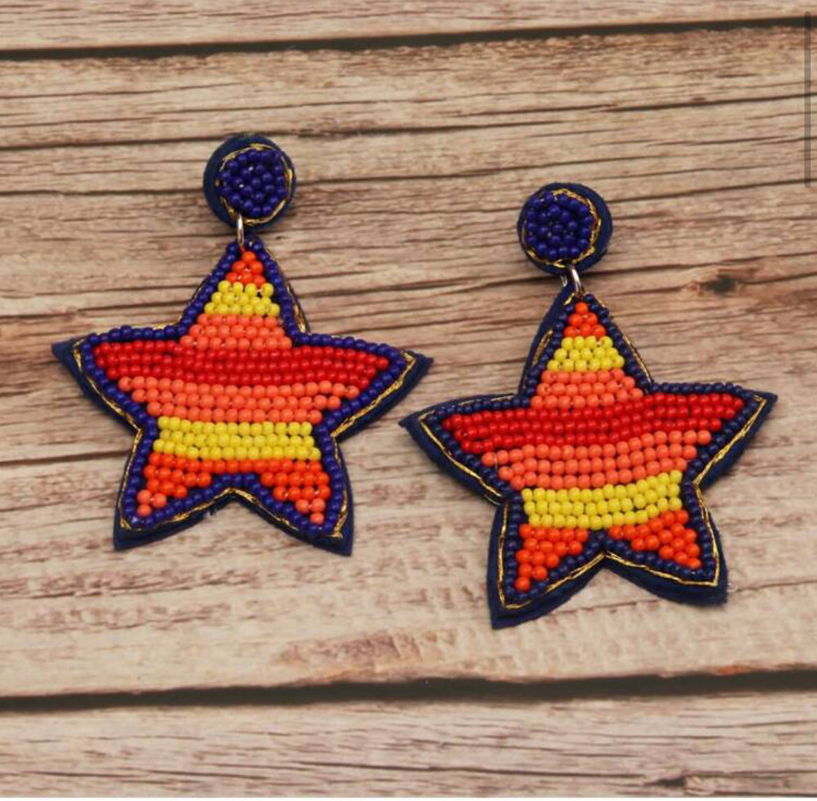 Astros Star Beaded Earrings