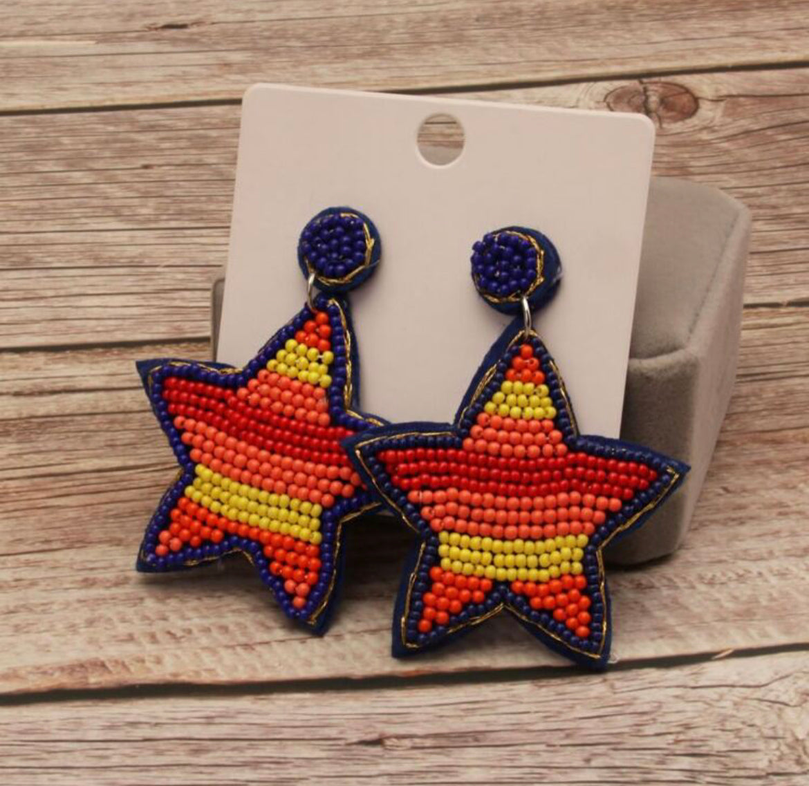 Astros Star Beaded Earrings