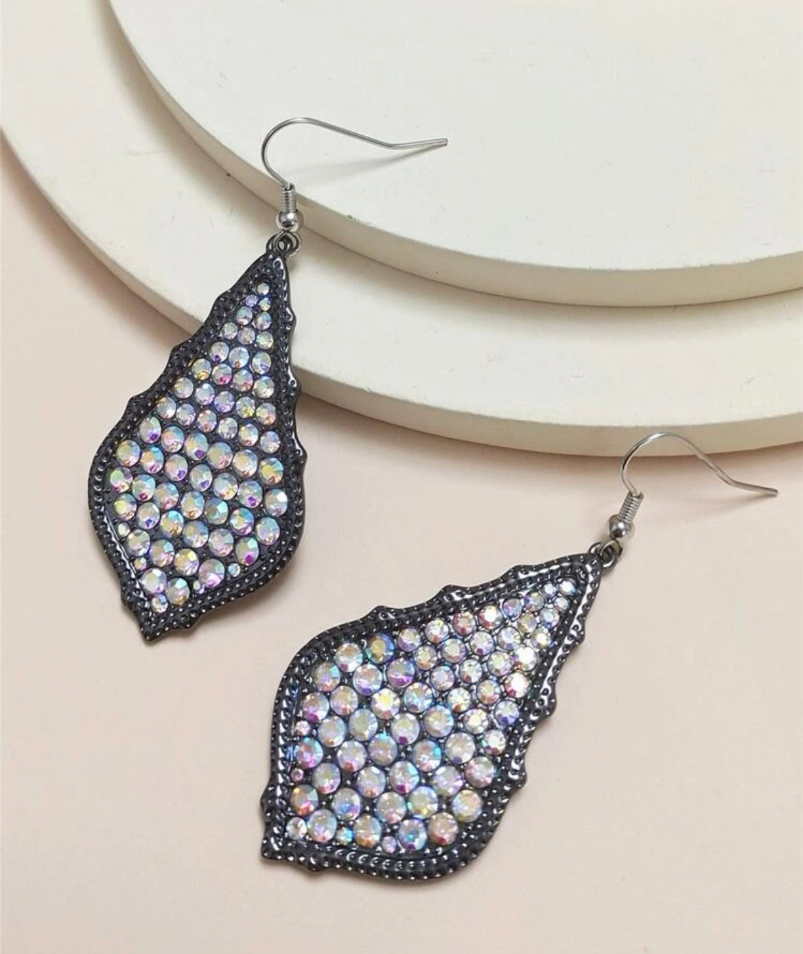 Gunmetal Bling Earrings