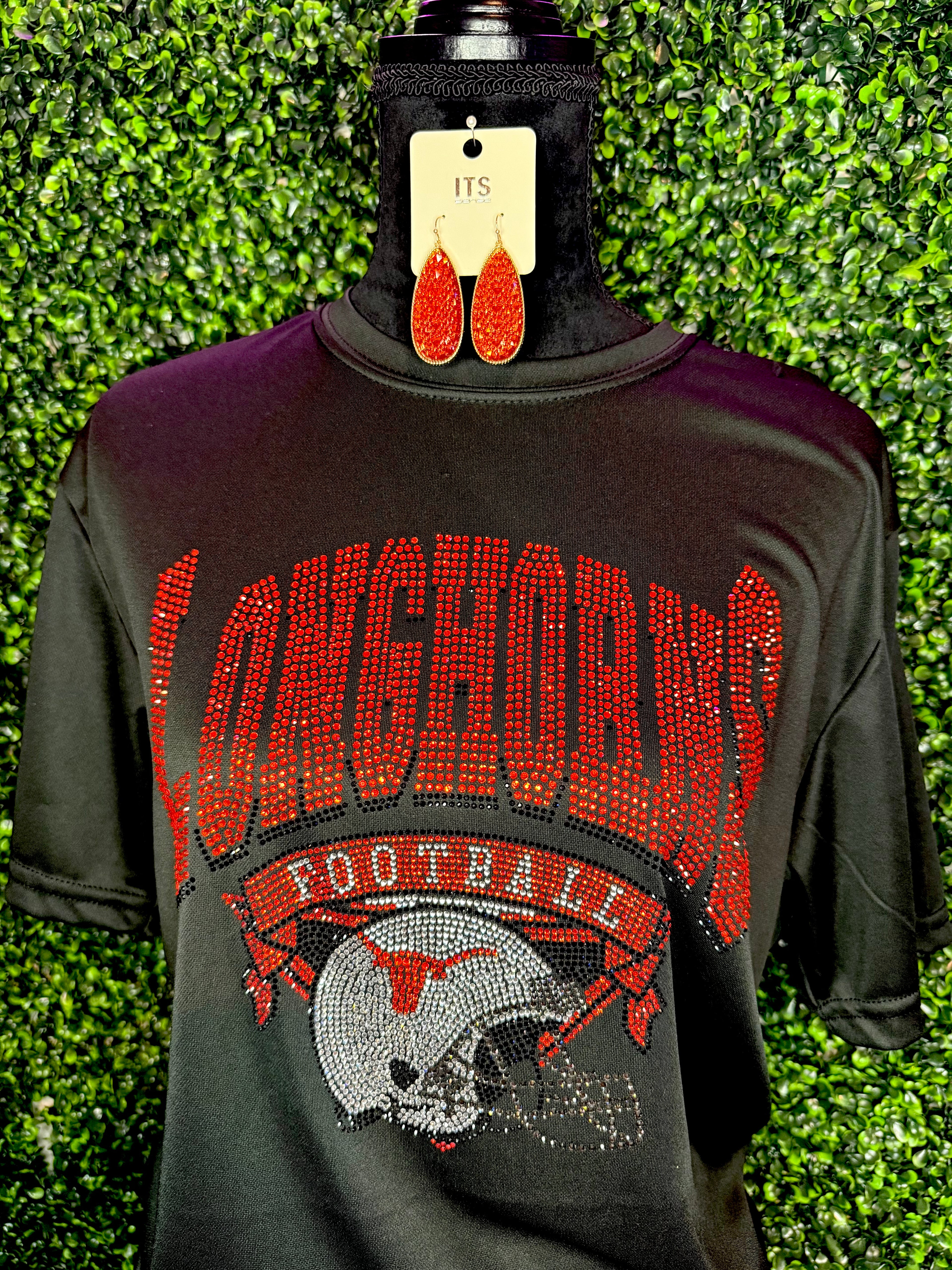 Longhorns Football Rhinestone Drifit Tee