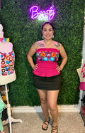Fiesta Embroidered Tube Tops- Pink