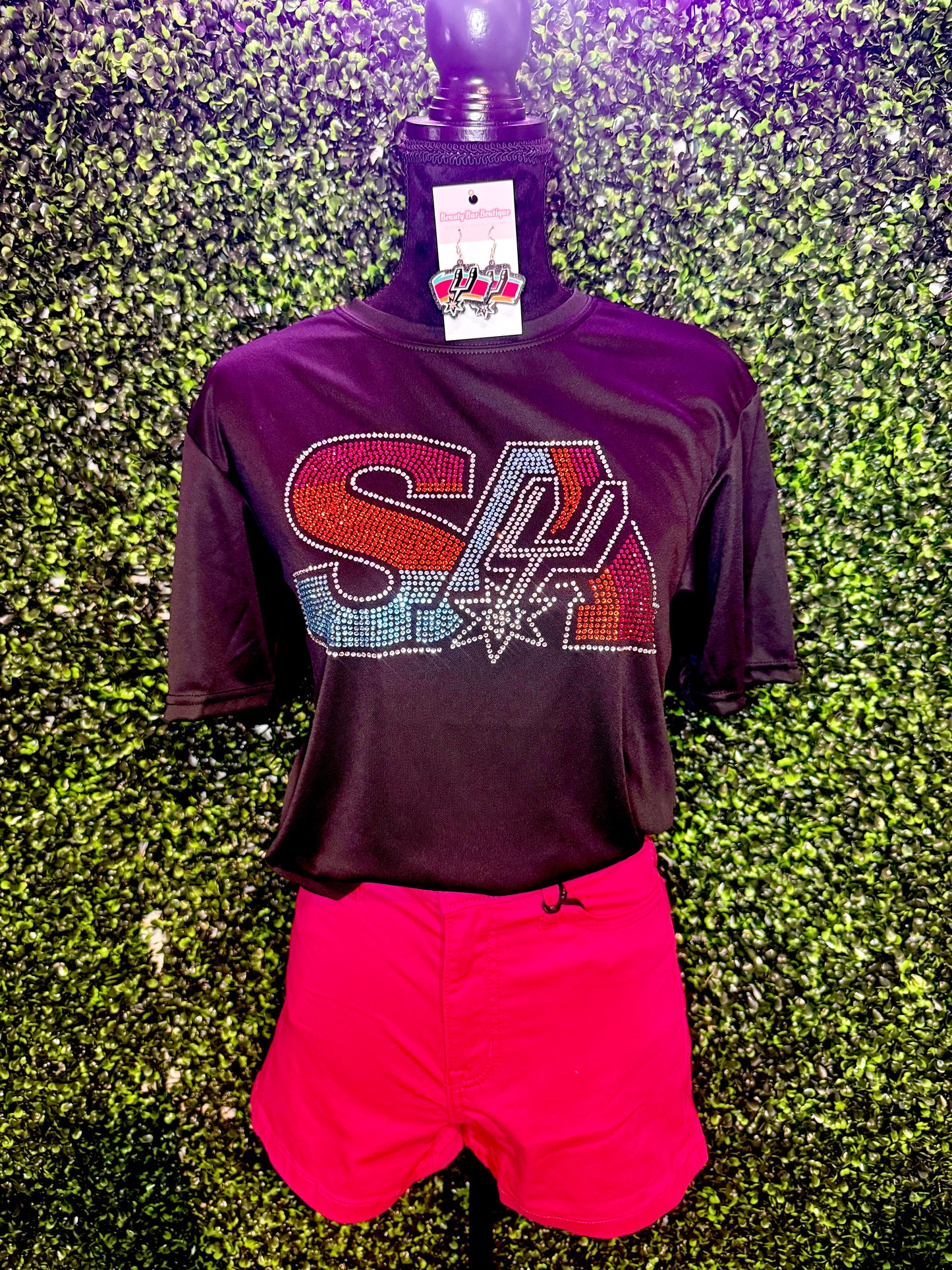 SA Spurs Girl Rhinestone Tee