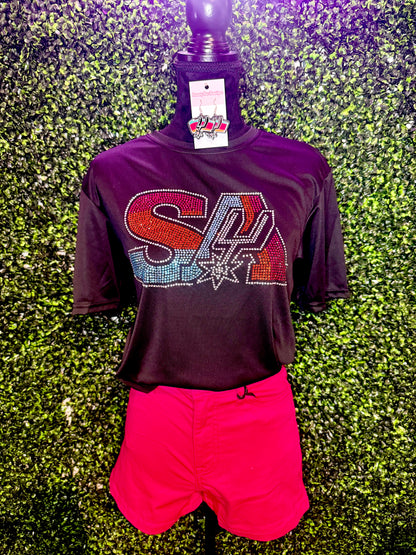 SA Spurs Girl Rhinestone Tee