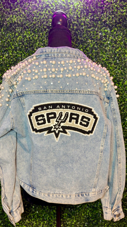 EXCLUSIVE SPURS Pearl’d Jean Jacket