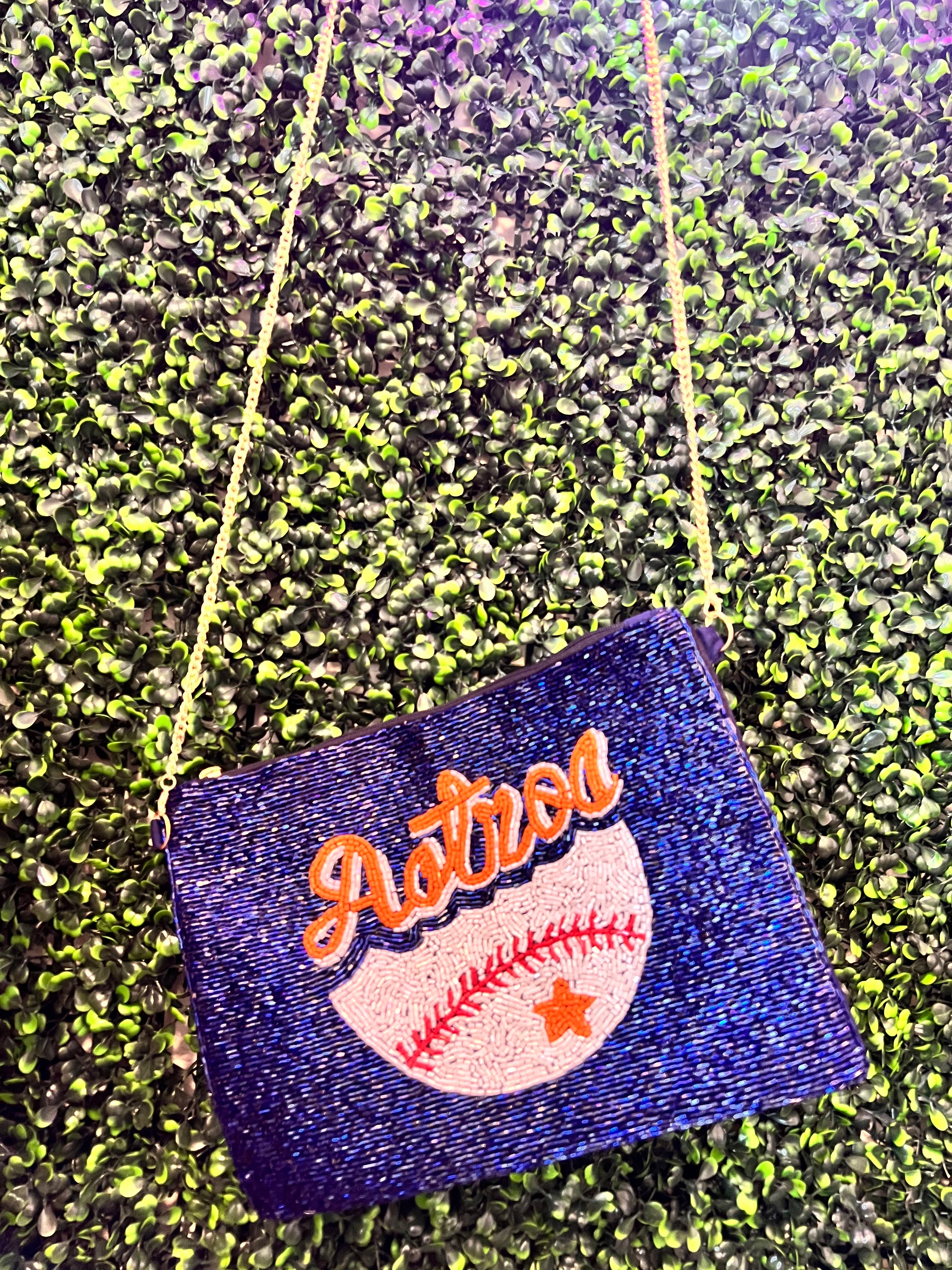 Astros Blue Beaded Purse