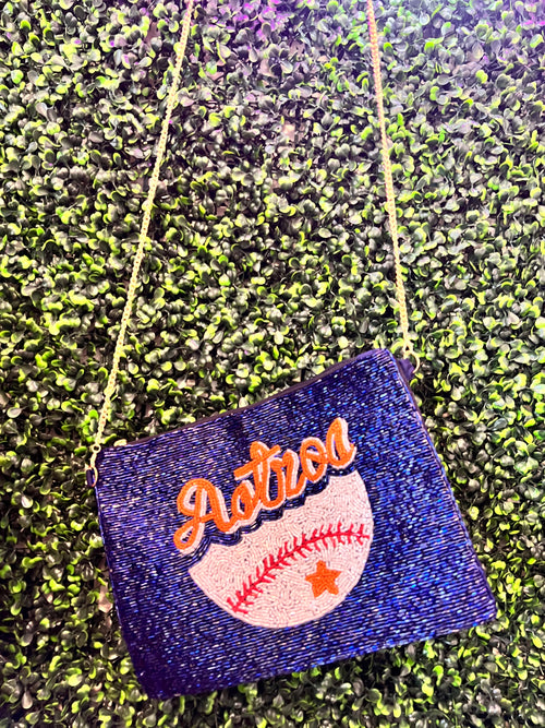 Astros Blue Beaded Purse