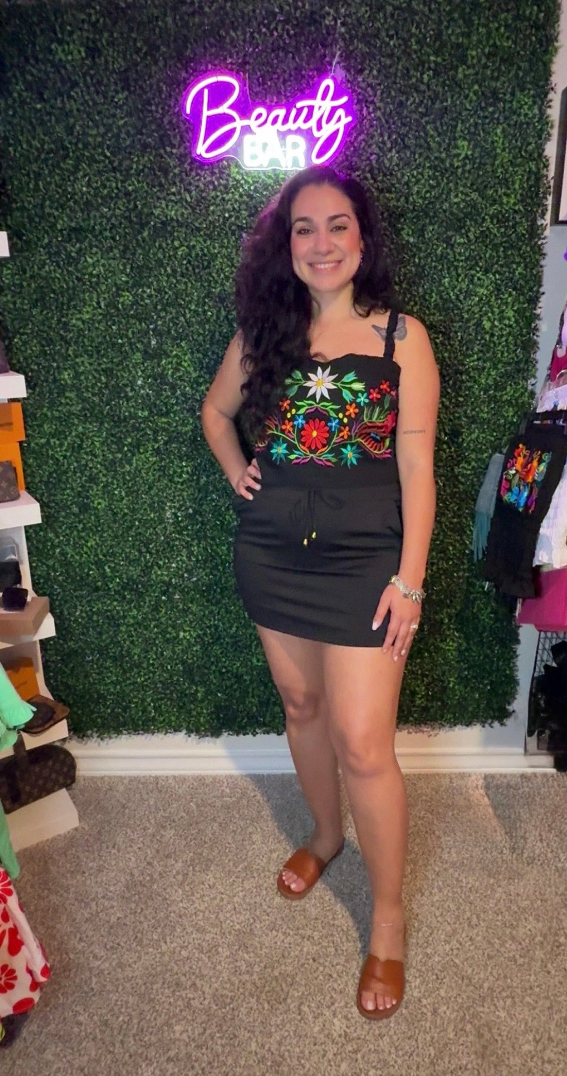 Fiesta Bonita Embroidered Top- Black