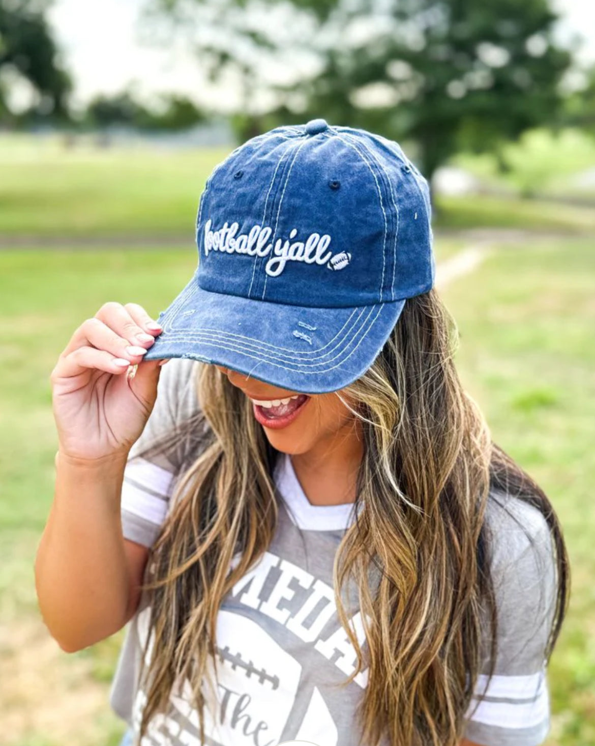 Football Y’all Embroidered Navy Hat