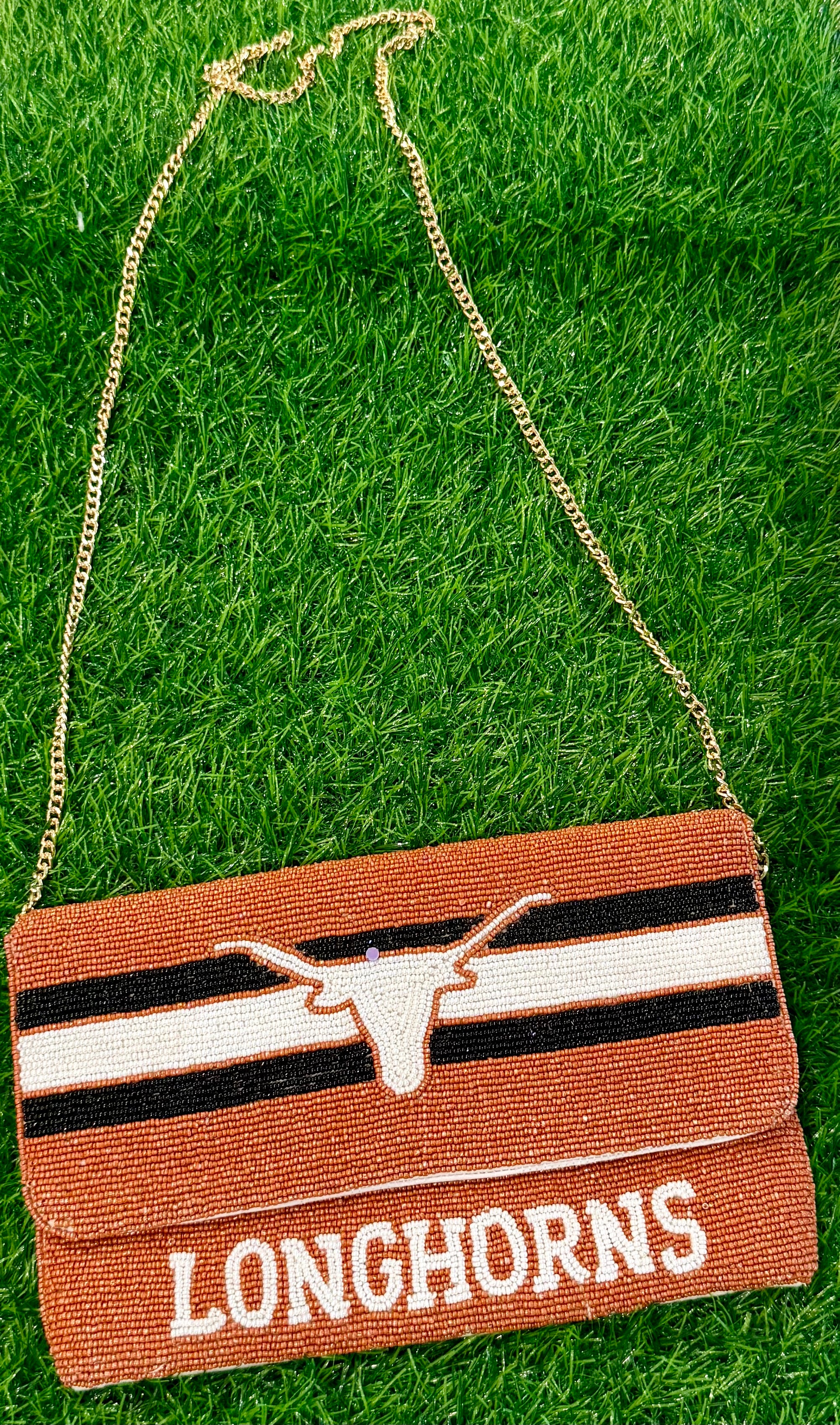 Longhorn Beaded Crossbody Purse