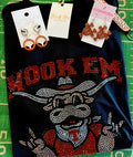 Hook Em Horns Bevo Rhinestone Tee
