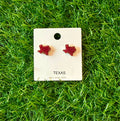 Take Me To Texas Maroon Stud Earrings
