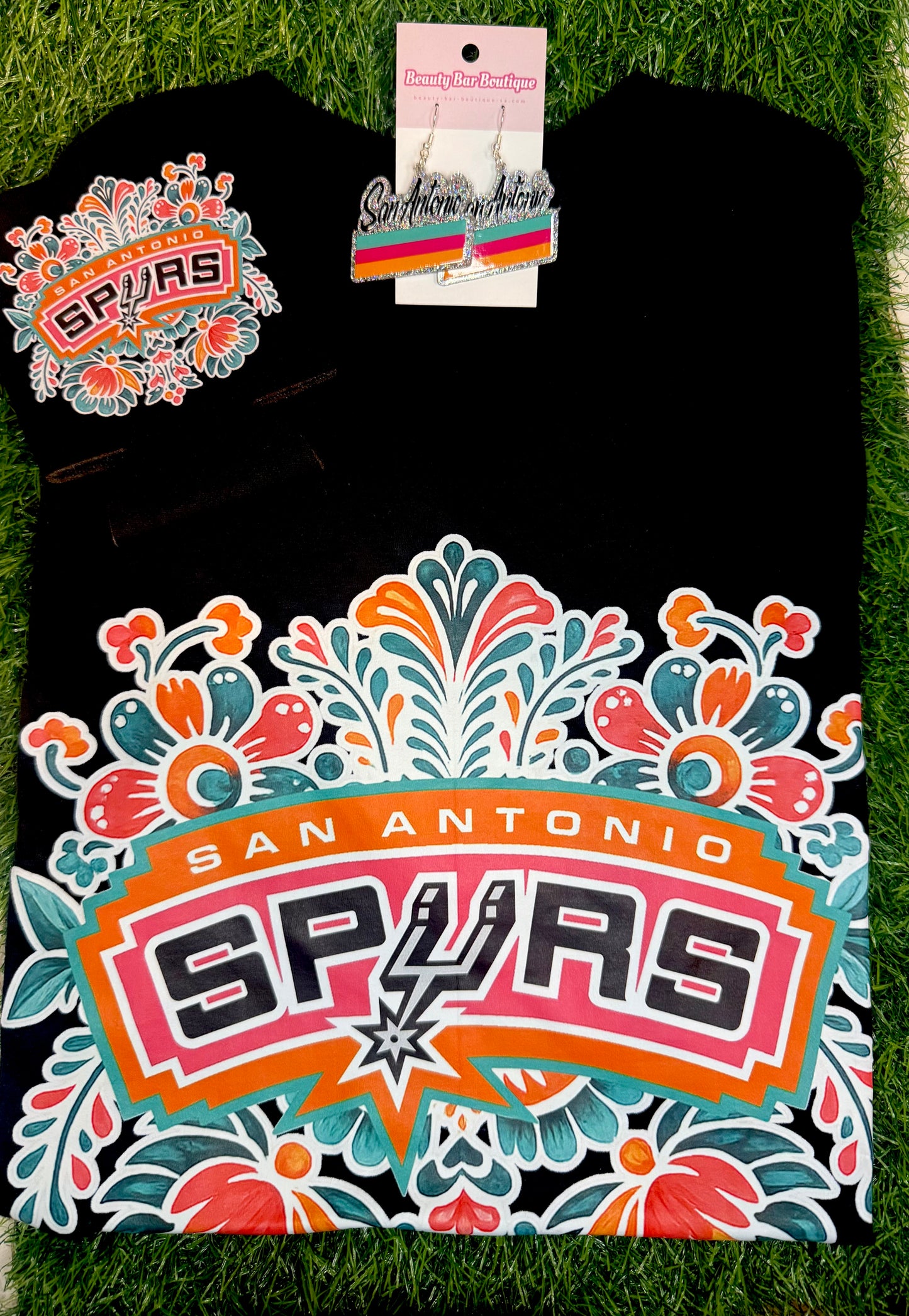 Spurs Floral Koozie
