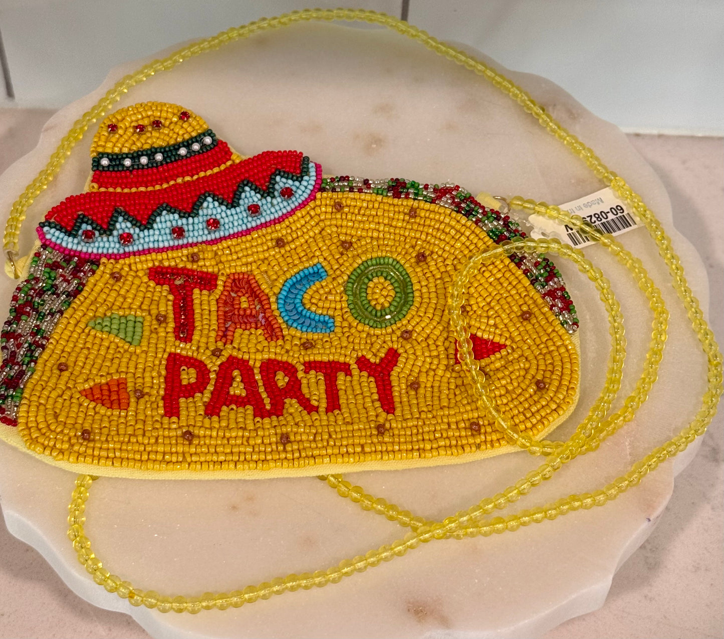 Taco Party Beaded Purse