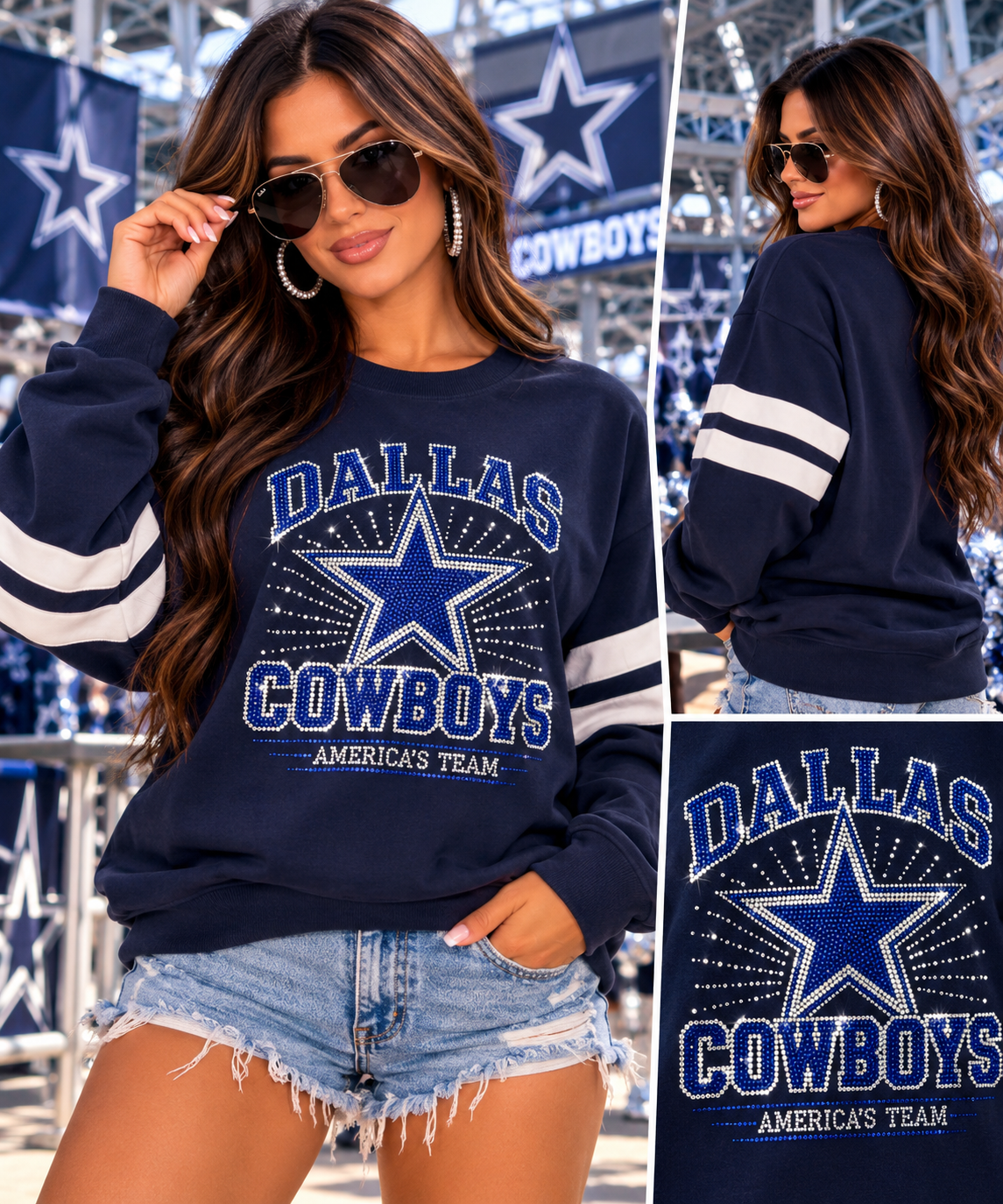 DC America’s Team Rhinestone Varsity Sweatshirt