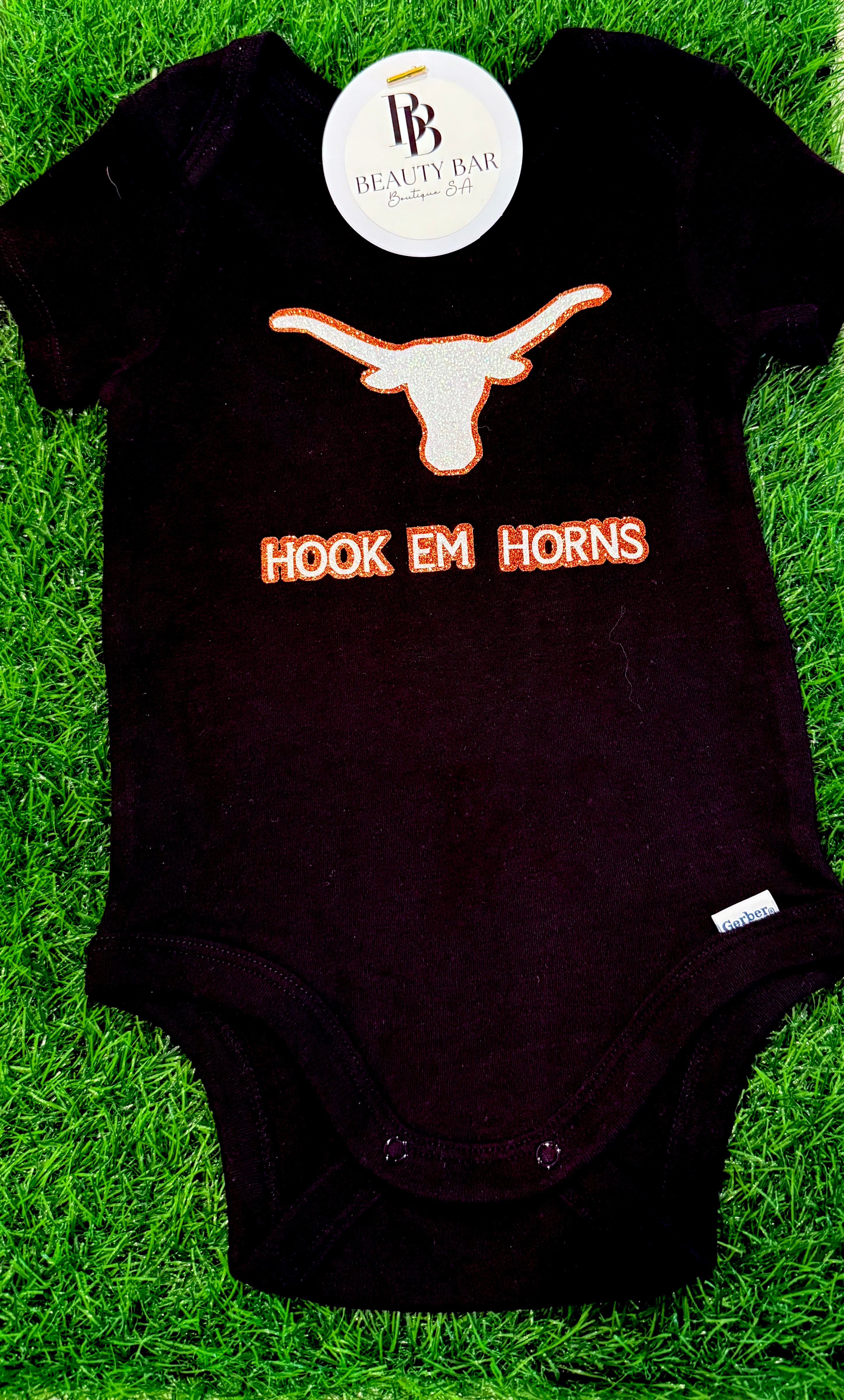 Hook ‘Em Horns Glitter Onesie
