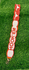 Hook’ Em Longhorns Scalloped Beaded Purse Strap