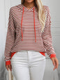 Striped Long Sleeve Hooded Knit Top