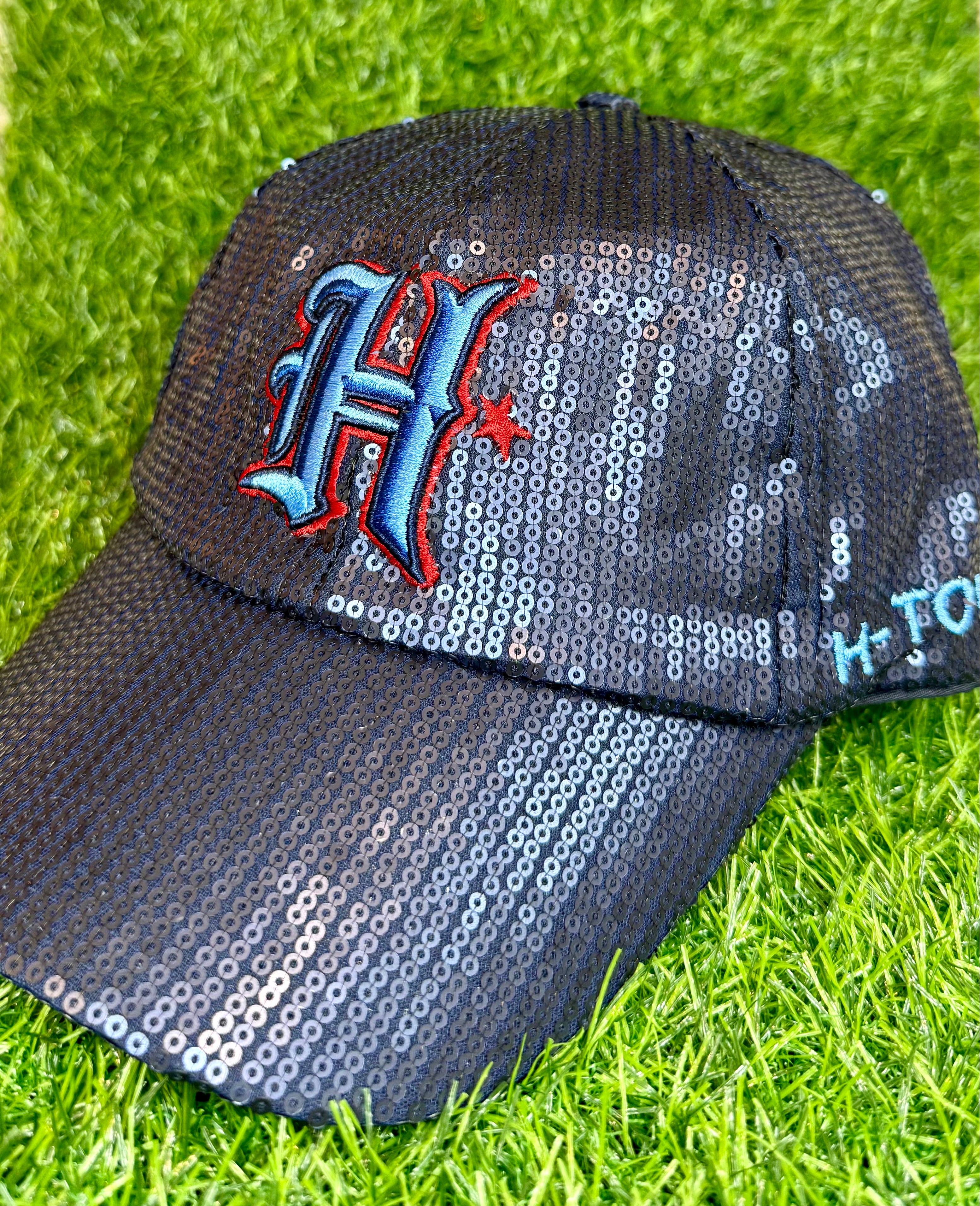 Texans Blue Sequin Cap