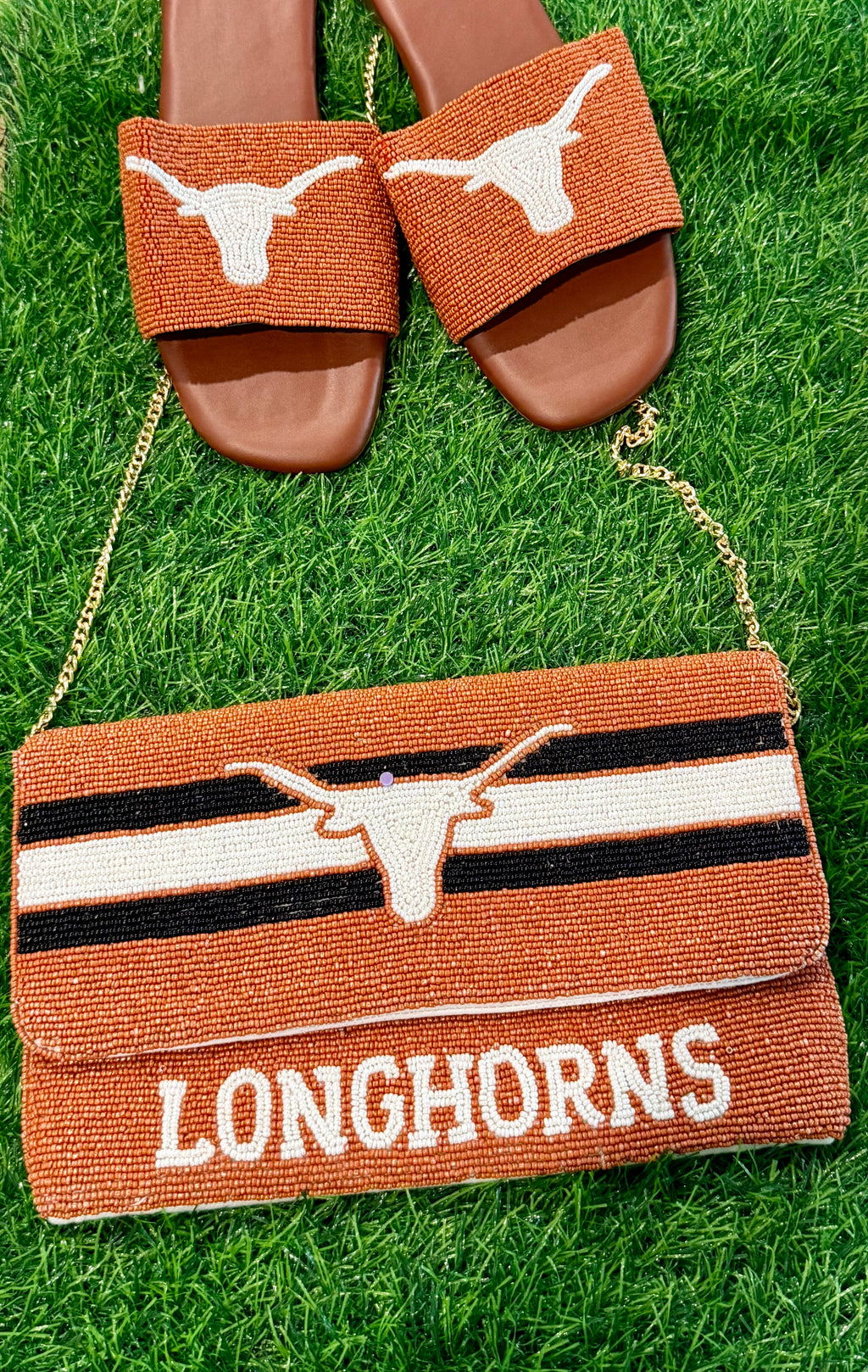 Longhorn Beaded Crossbody Purse