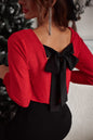 Pre-Order Bowknot V-Neck Long Sleeve Blouse