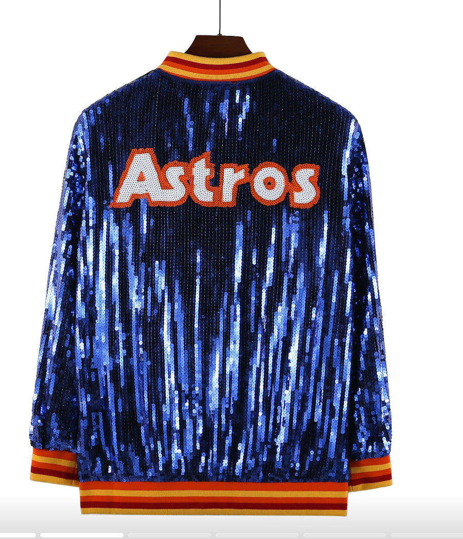 Astros Sequin Bomber Jacket